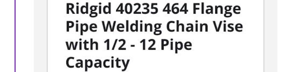 Rigid 40235 464 Flange Pipe Welding Chain Vise With 1/2 -12 Pipe Capacity  3