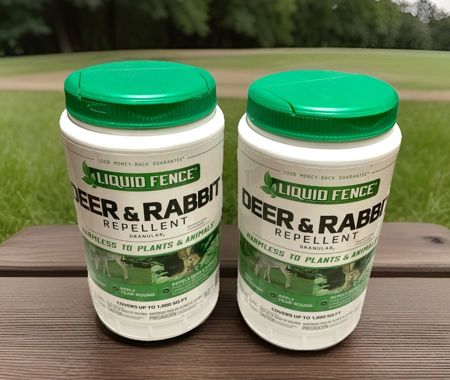 NEW Lot of 2 Liquid Fence Deer & Rabbit Granular Repellent 2-Pound Jars 2