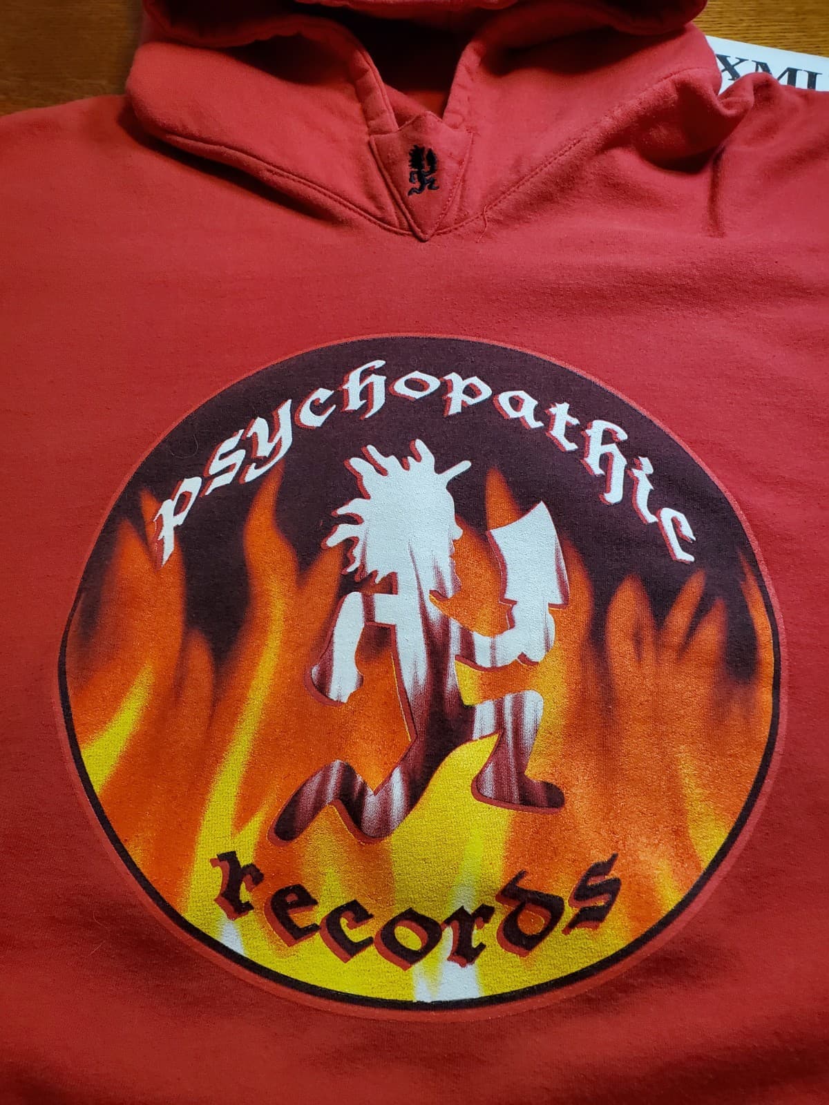 Vtg Psychopathic Records Insane Clown Posse Hoodie XXXL Hatchetman Red Flames 5