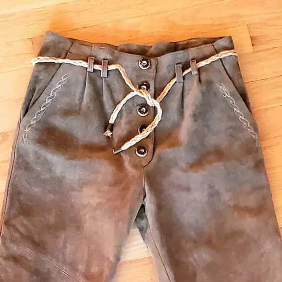 Authentic Octoberfest embroidered Lederhose, Waist 30inch 2