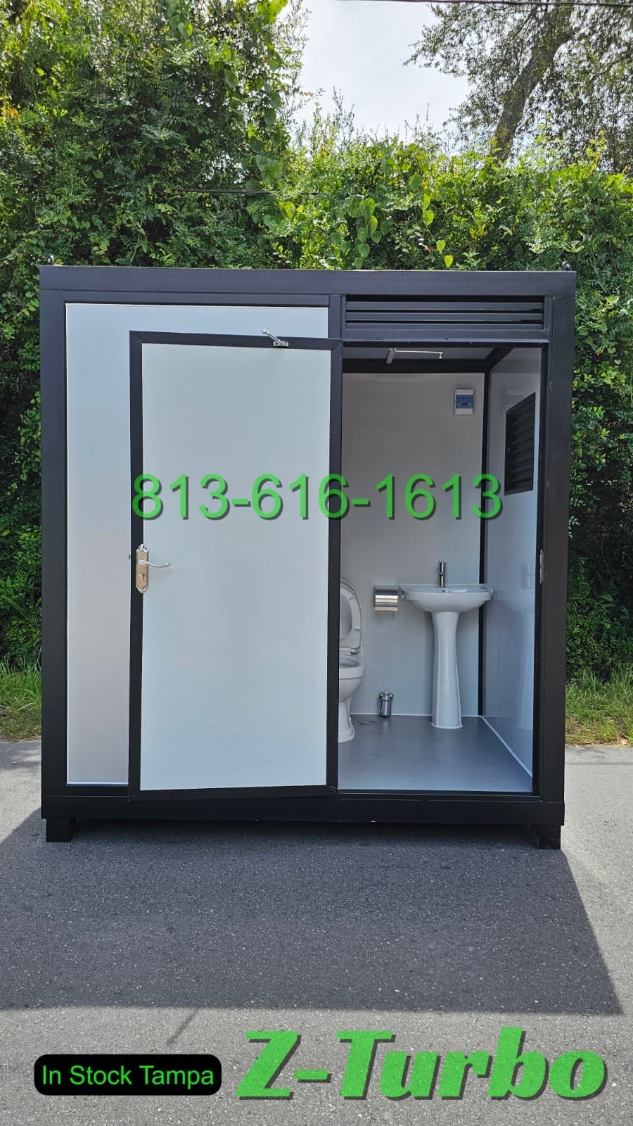 New  Economical Steel Frame Semi-permanent Portable Shower Toilet Combo Bathroom 4