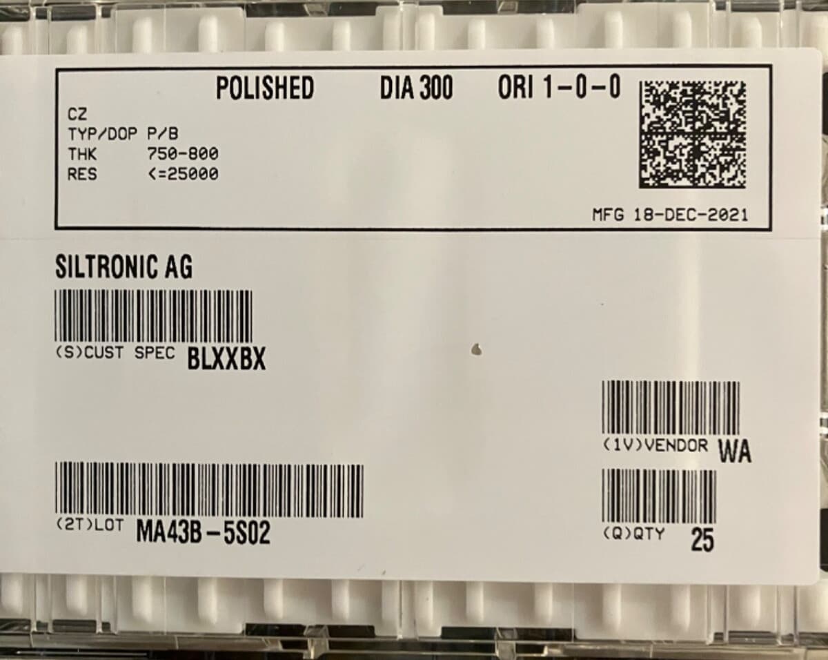 Semiconductor Silicon 300mm Wafers Polished 2