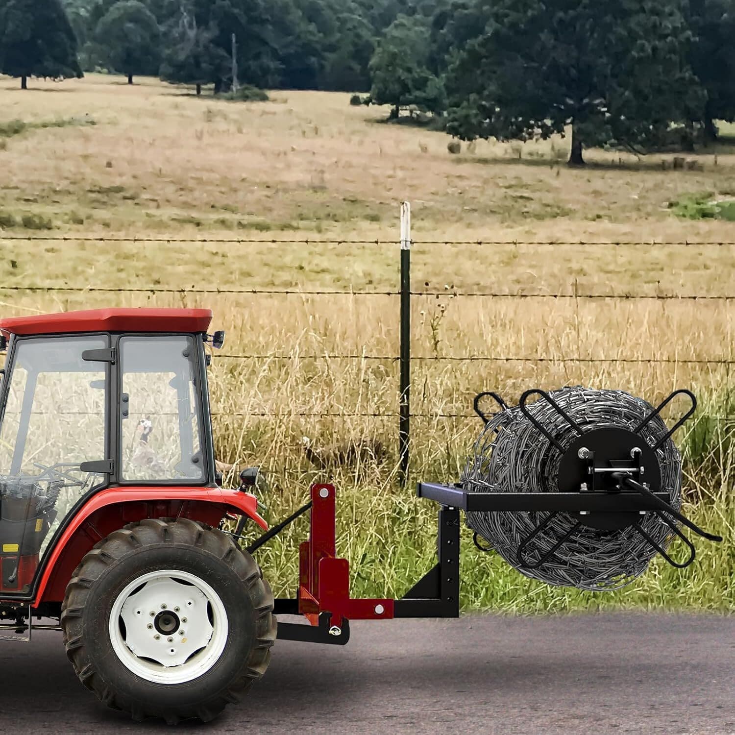 Barbed Wire Unroller Wire Spreader Bolt-On ATV Adaptor with 2" Receiver Hitch US 6