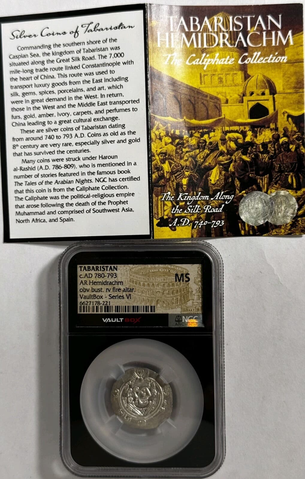 NGC MS AR Hemidrachm of Tabaristan c. 780AD MINT STATE Ancient Zoroastrian Coin 4