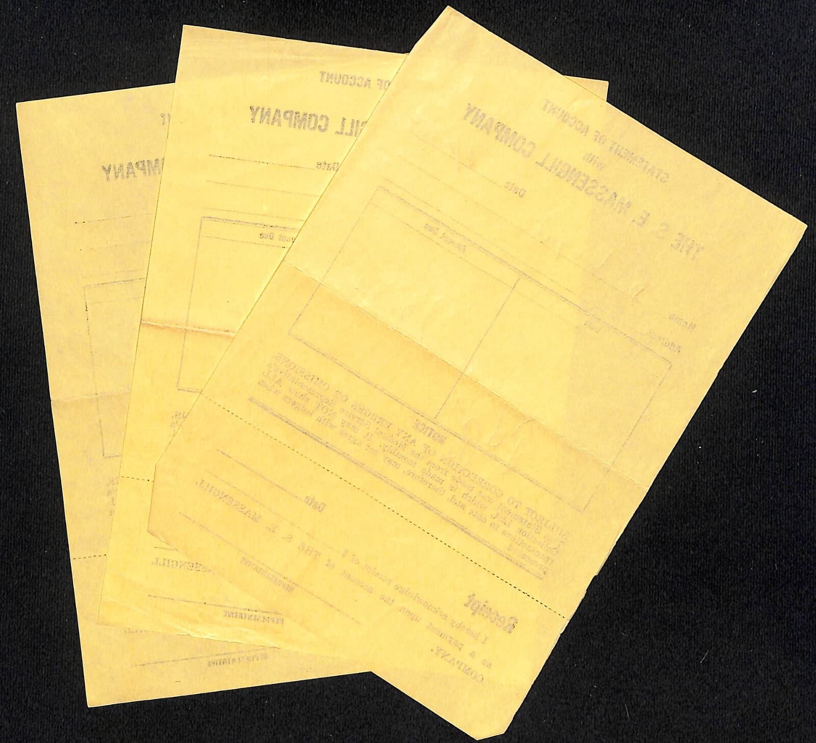 Group of 3 S.E. Massengill Company c1960 Statements / Receipts 2