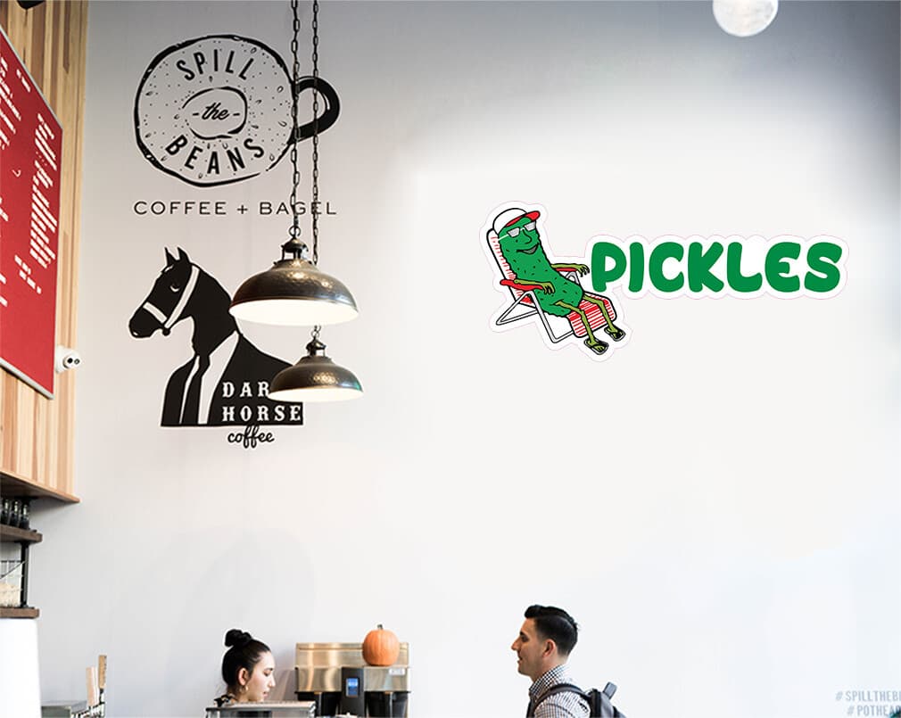 Food Truck Decals Pickles Style A Restaurant & Food Concession Sign Green 5