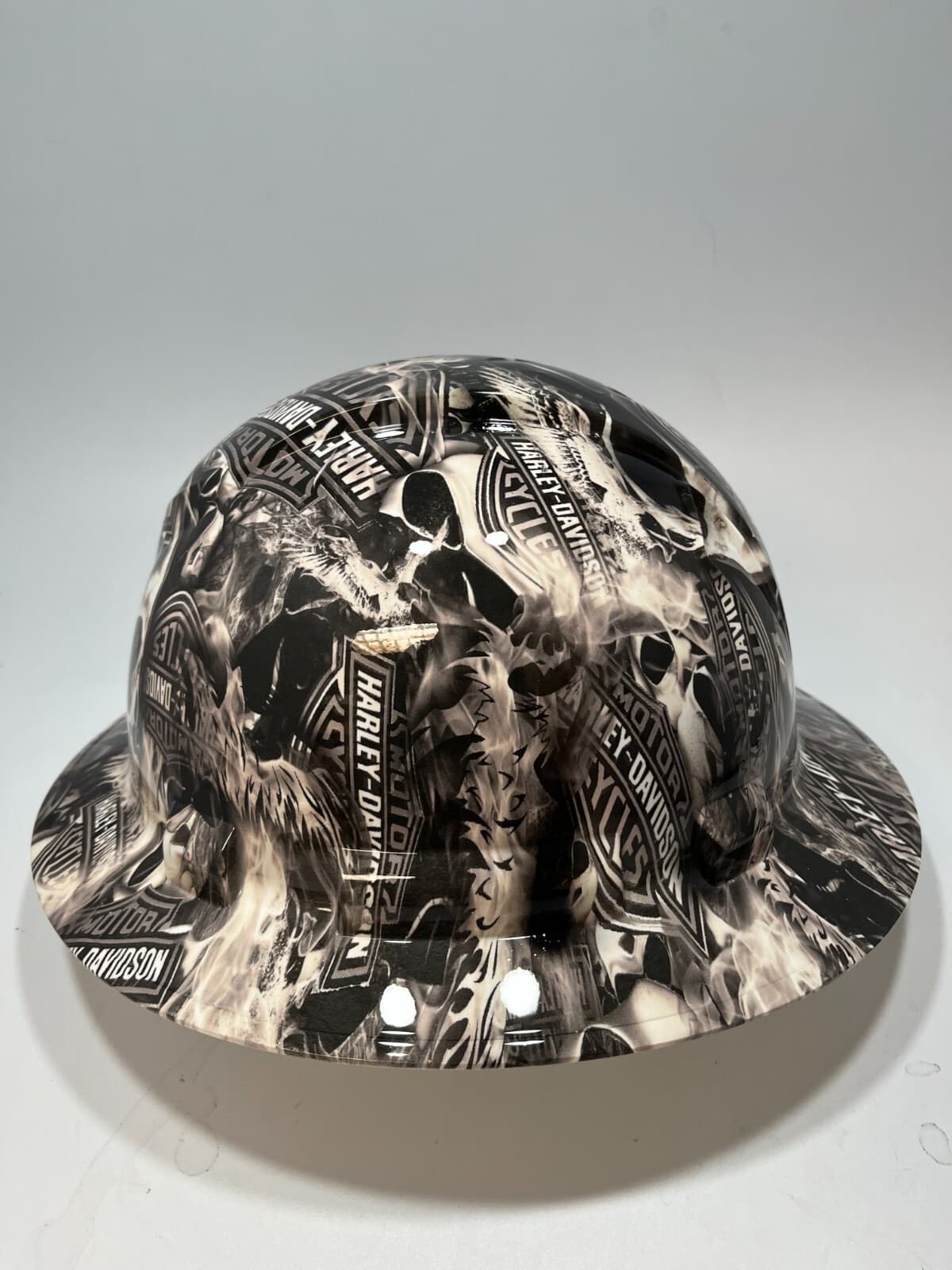 New Full Brim Hard Hat Custom Hydro Dipped HARLEY DAVIDSON SKULLS 2