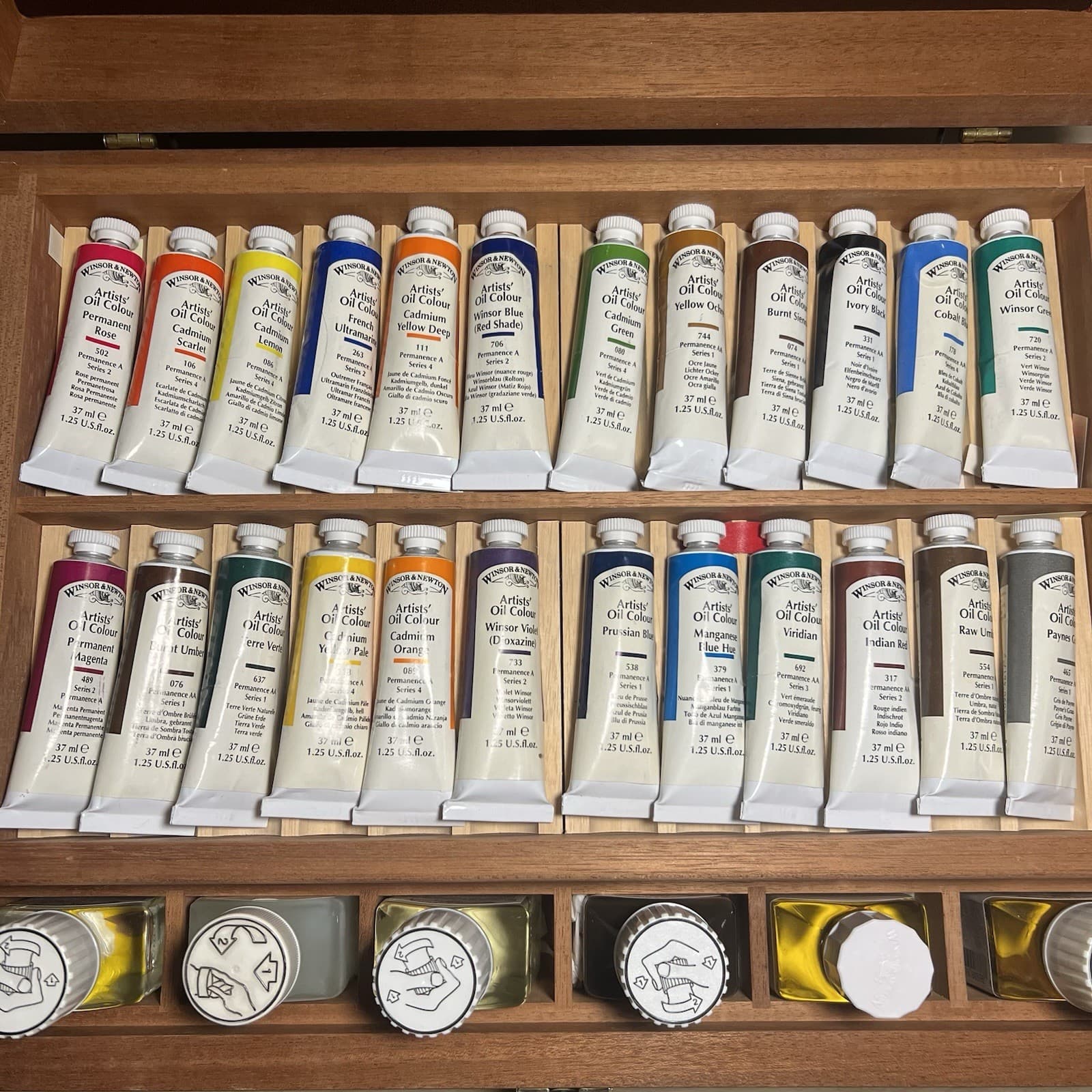 Vintage Winsor & Newton KNIGHTSBRIDGE Artist's Oil Colour Mahogany Wooden Box 4