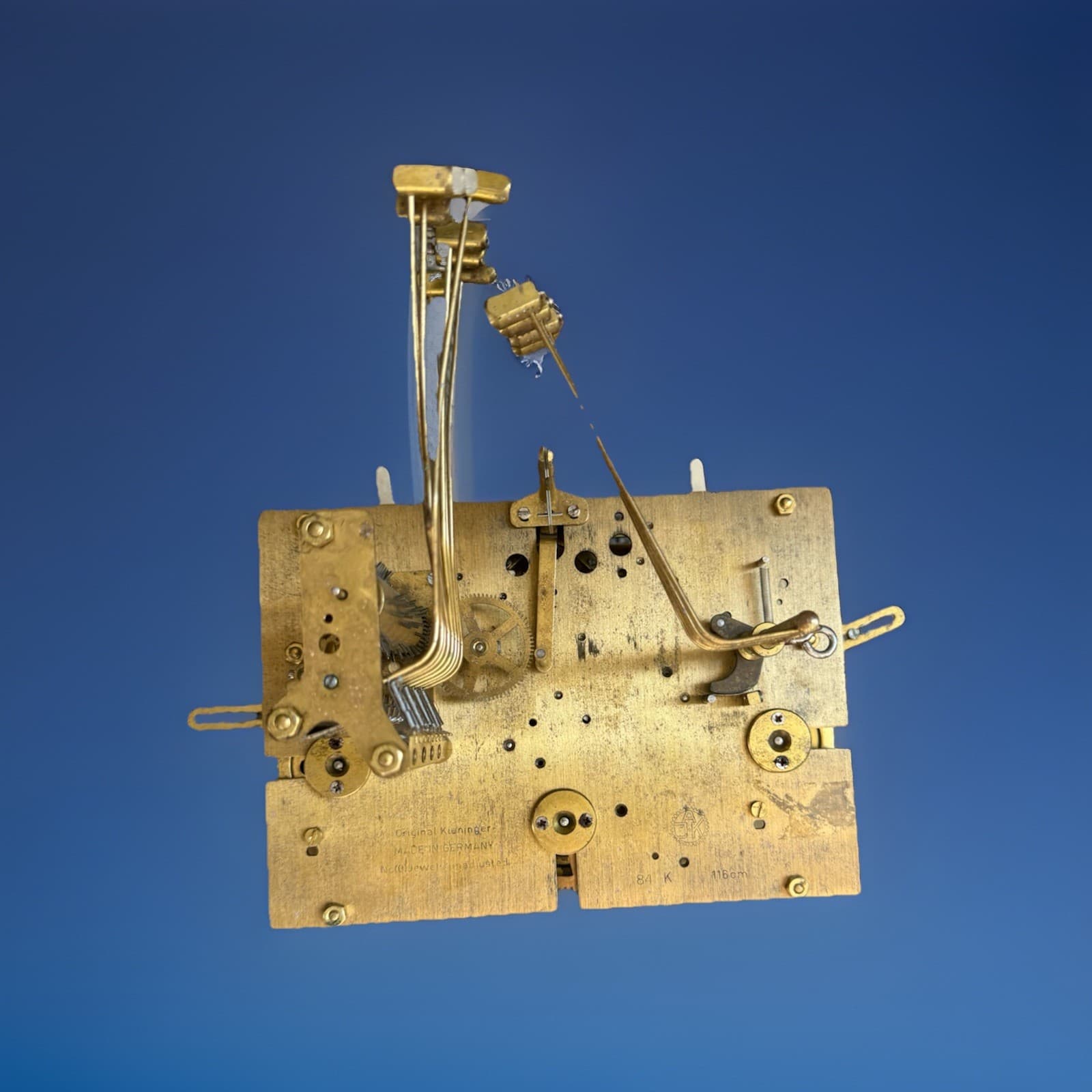 Original Kieninger 84K 116cm grandfather clock movement, made in Germany 2