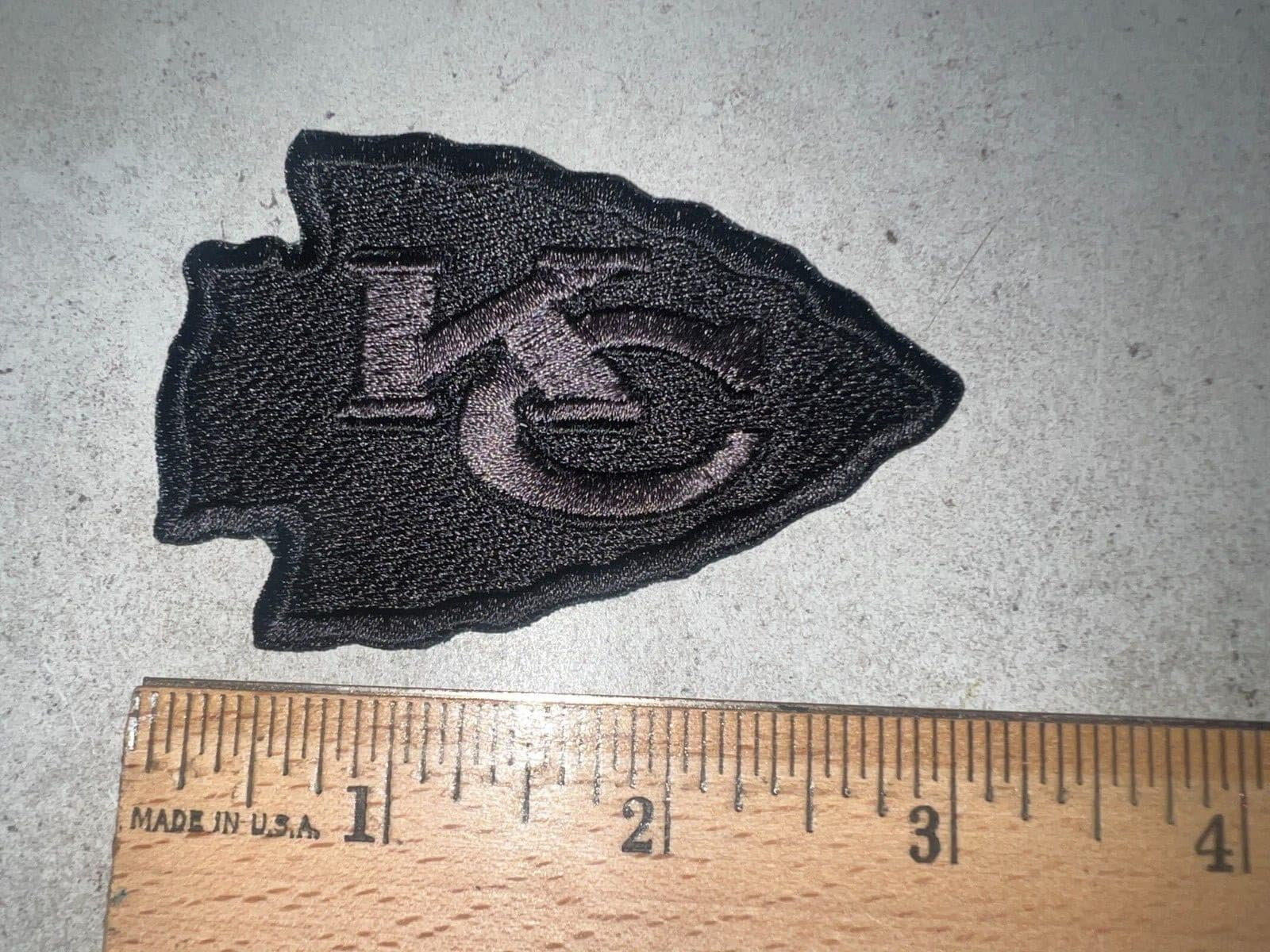 Fully Embroidered BLACKOUT KC Kansas City Chiefs Patch Iron On and/or Sew On