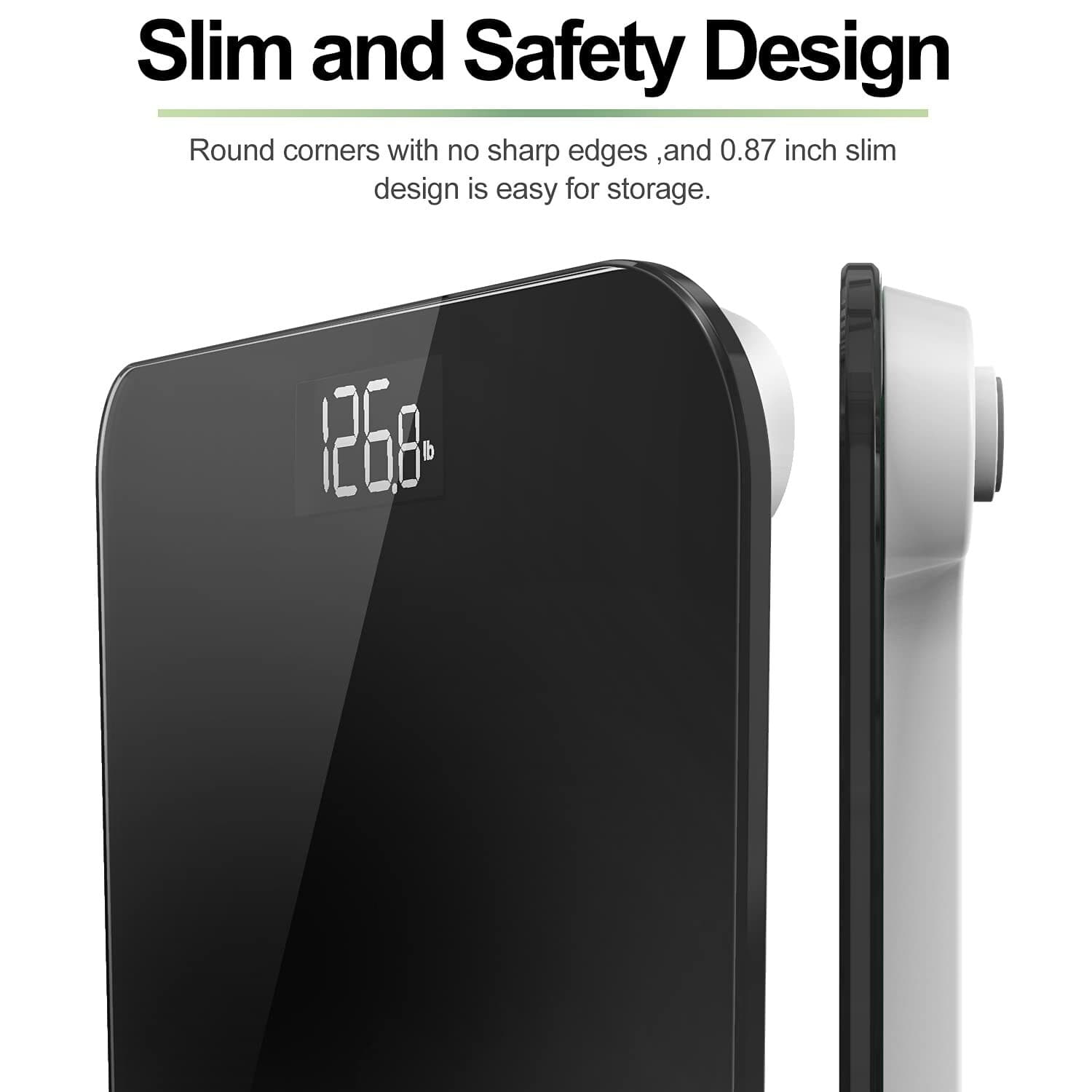 Digital Body Weight Bathroom Scale w/ Step-on Technology Battery Powered 400lbs 5