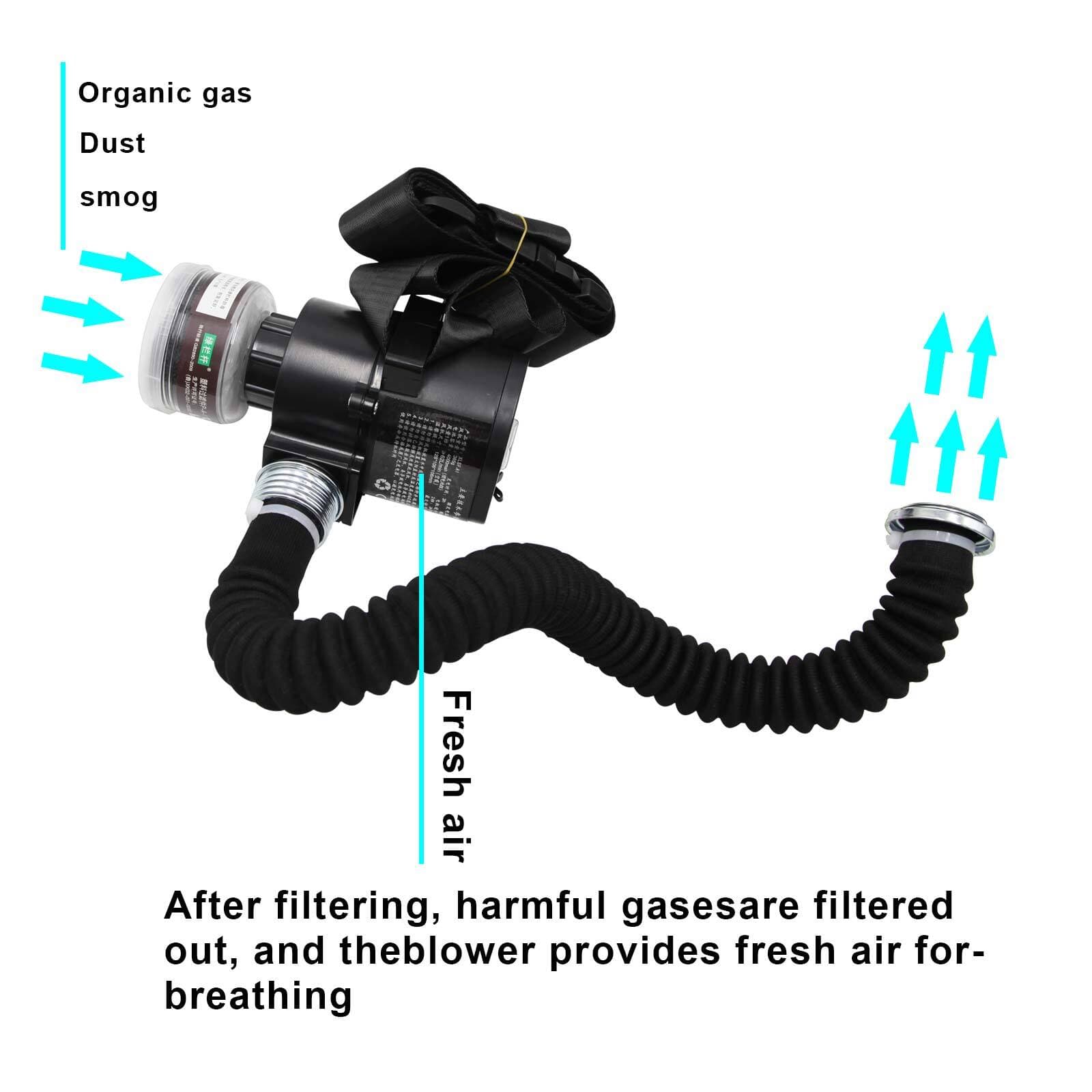 Full Face Gas Portable Electric Respirator Supplied Air Paint Spraying Chemical 6