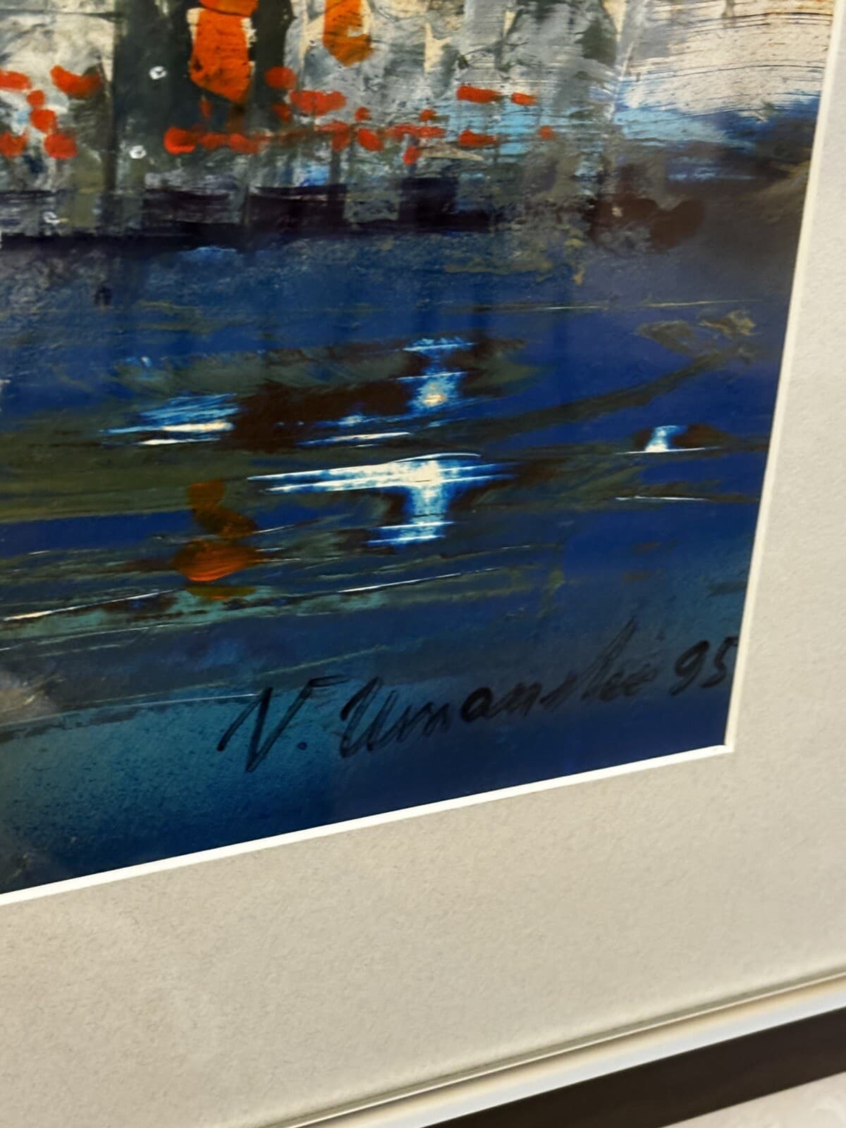 Vladimir Umansky Original Painting NYC Skyline Pre 9/11 WTC Twin Towers Signed 5