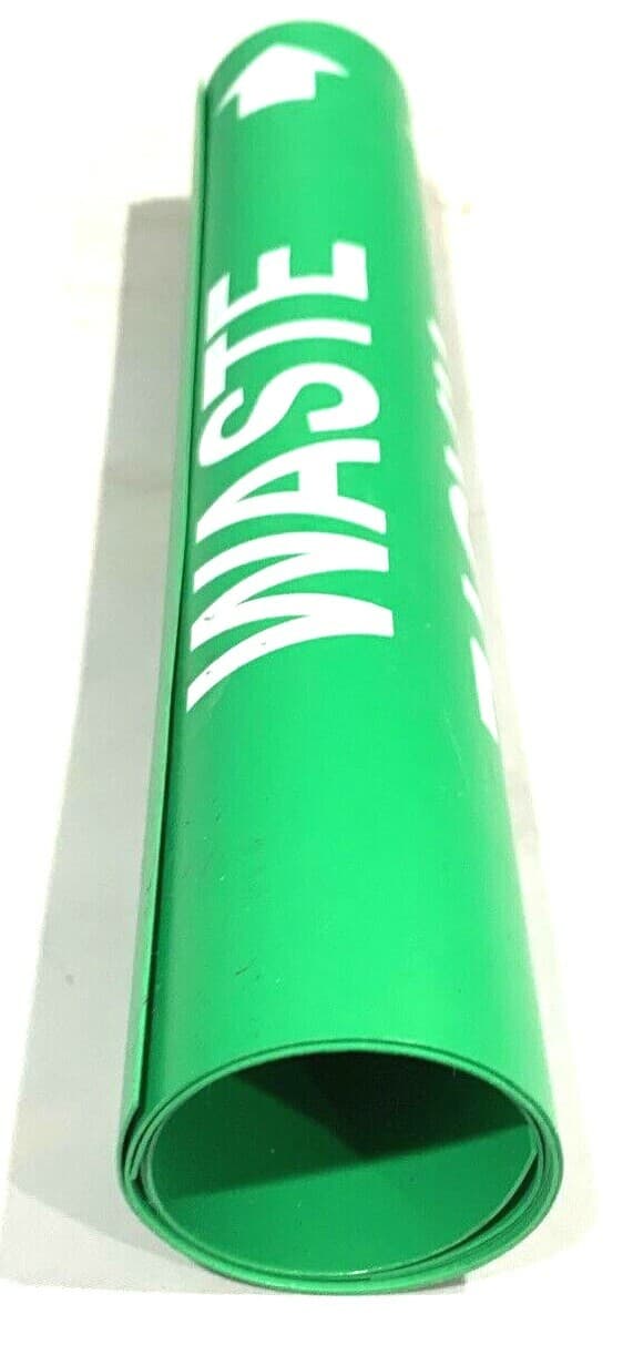 Waste Wrap Around Pipe Label Style WC Fits Pipe 2.5" to 3.25" 3