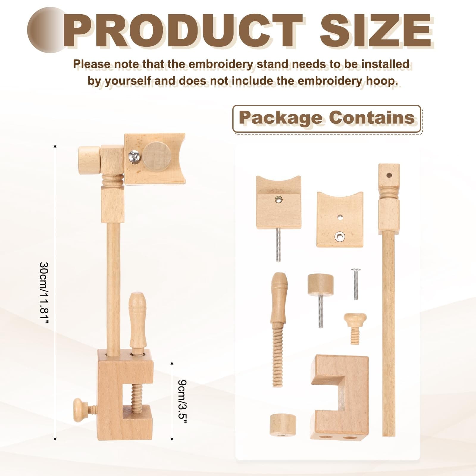 Embroidery Hoop Stand, Adjustable Rotated Beech Wood Cross Stitch Stand Holde... 2