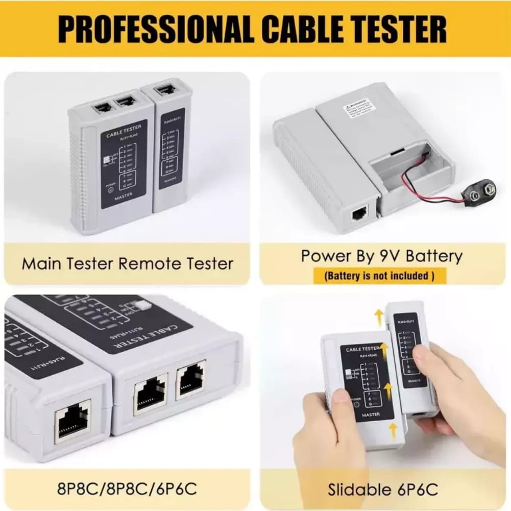RJ45 Network Crim Cat5 Cat6 Cat7 Crimping Tool Kit Ethernet Pass Through Crimper 6
