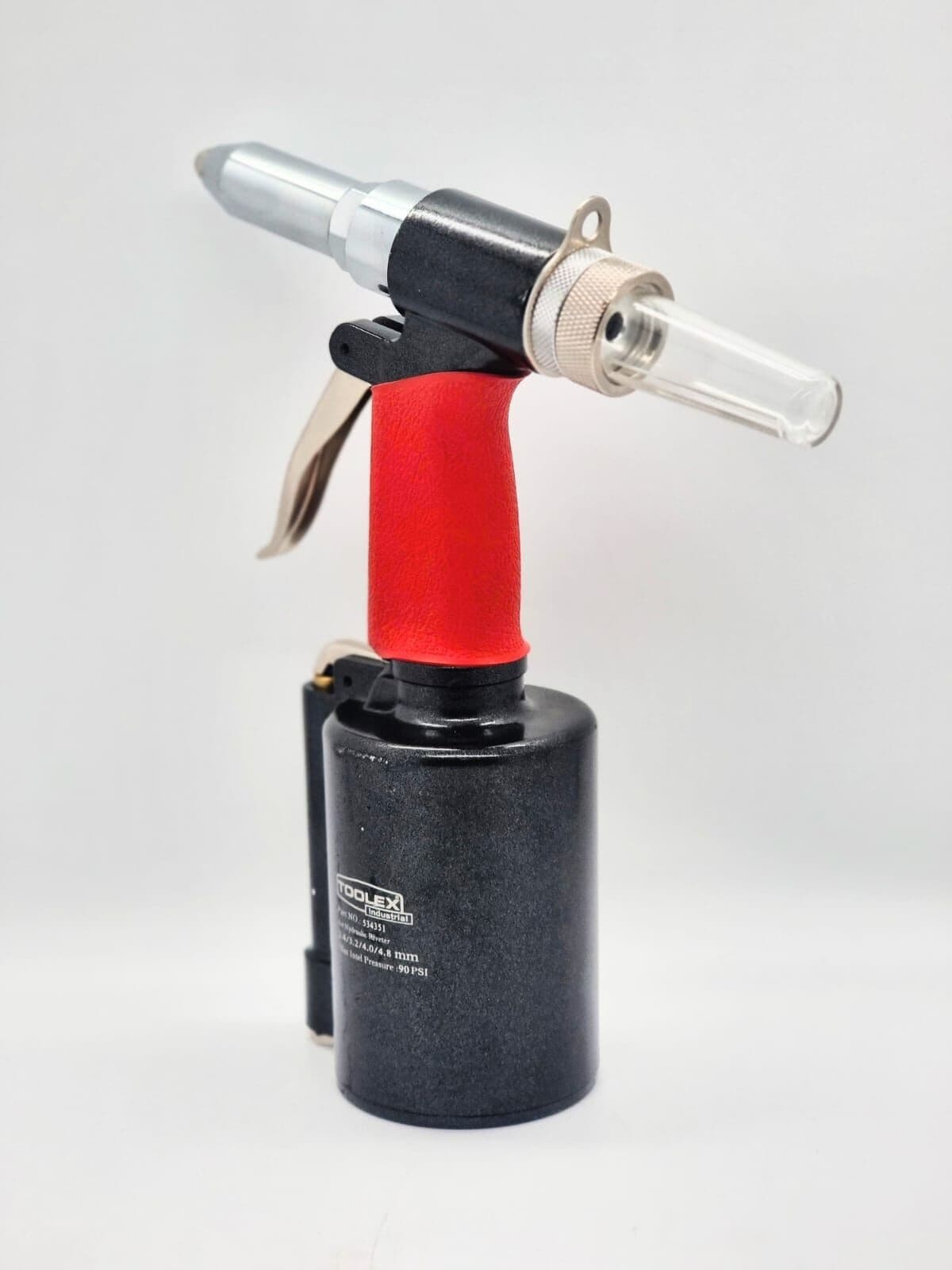 Toolex 534351 Air Hydraulic Riveter 3/16 Inch Capacity 90 PSI Max Intel Pressure 4