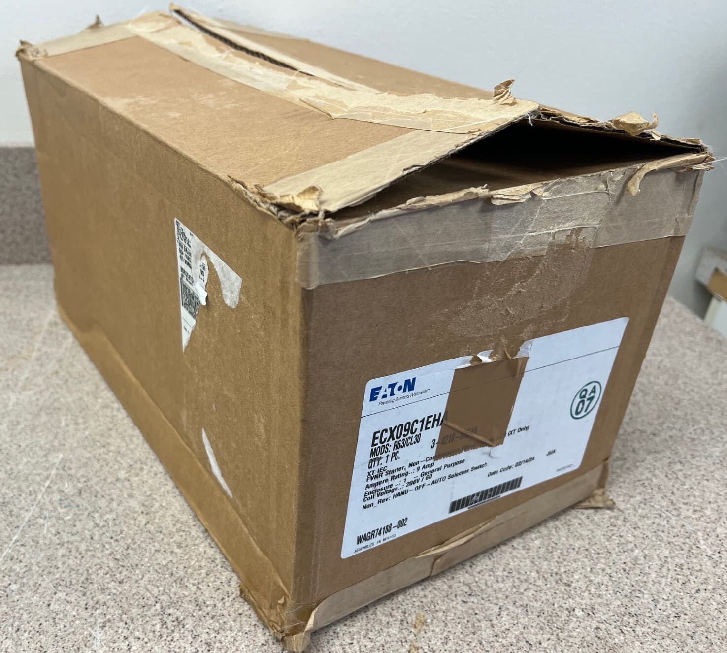 EATON ECX09C1EHA-R63/C MAGNETIC MOTOR STARTER, NON-REVERSING, IEC, 5VYW4, NEW!! 2