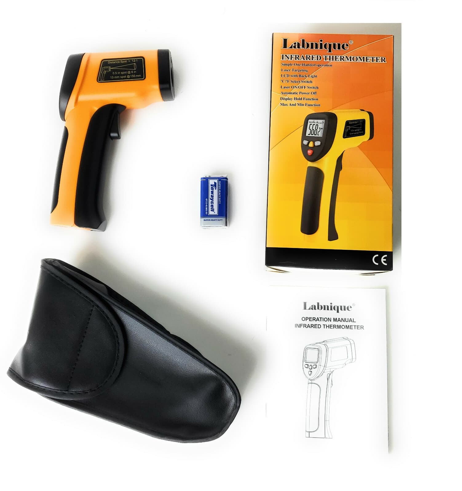 Industrial Infrared Thermometer, Non-Contact Digital Temperature Gun, -58~1202℉ 5