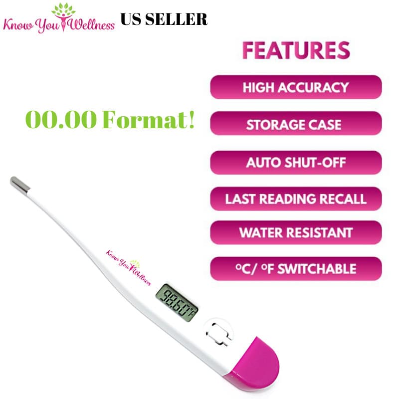 Digital Basal Body Thermometer Track Ovulation BBT Natural Fertility Planning 