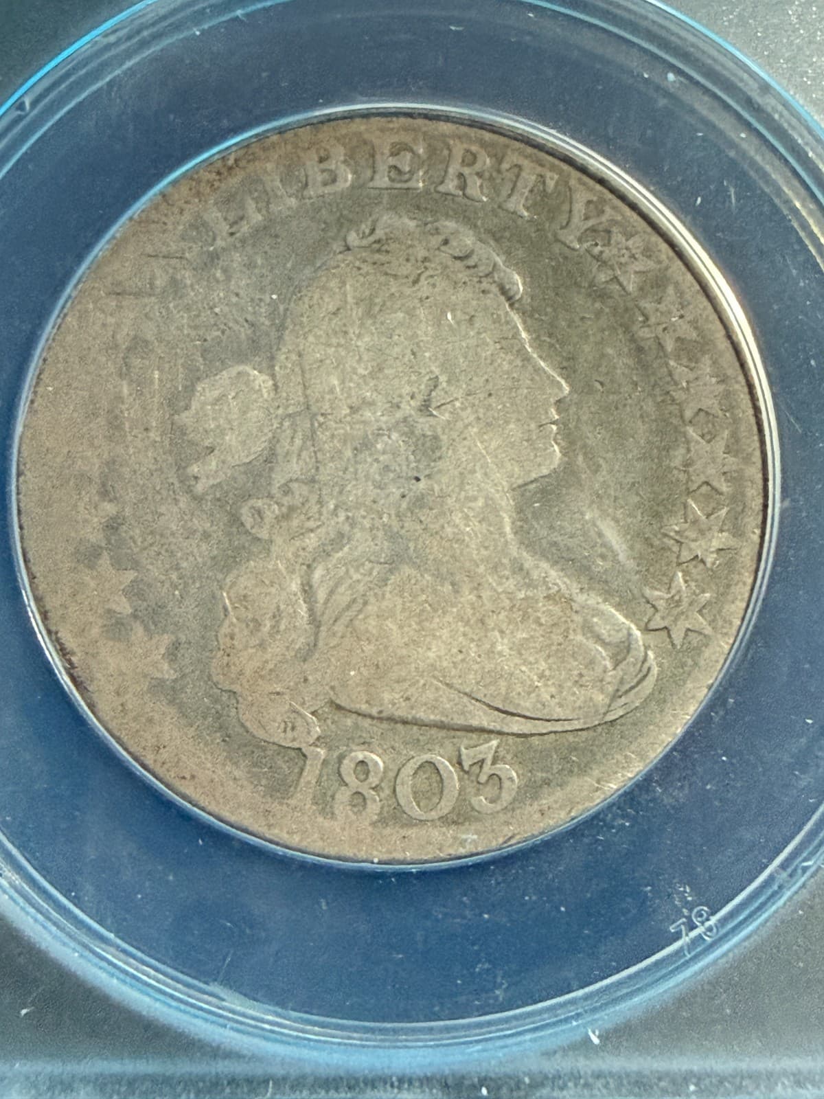 1803 DRAPPED BUST HALF DOLLAR  ANACS G 4 2