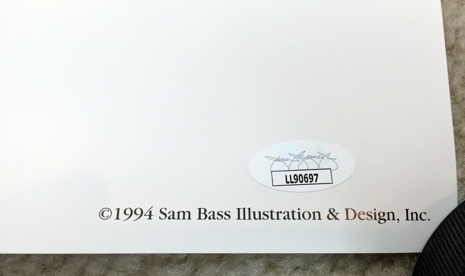 DALE EARNHARDT SR Signed Autographed 16.5x31 Sam Bass Lithograph, Poster, JSA 4