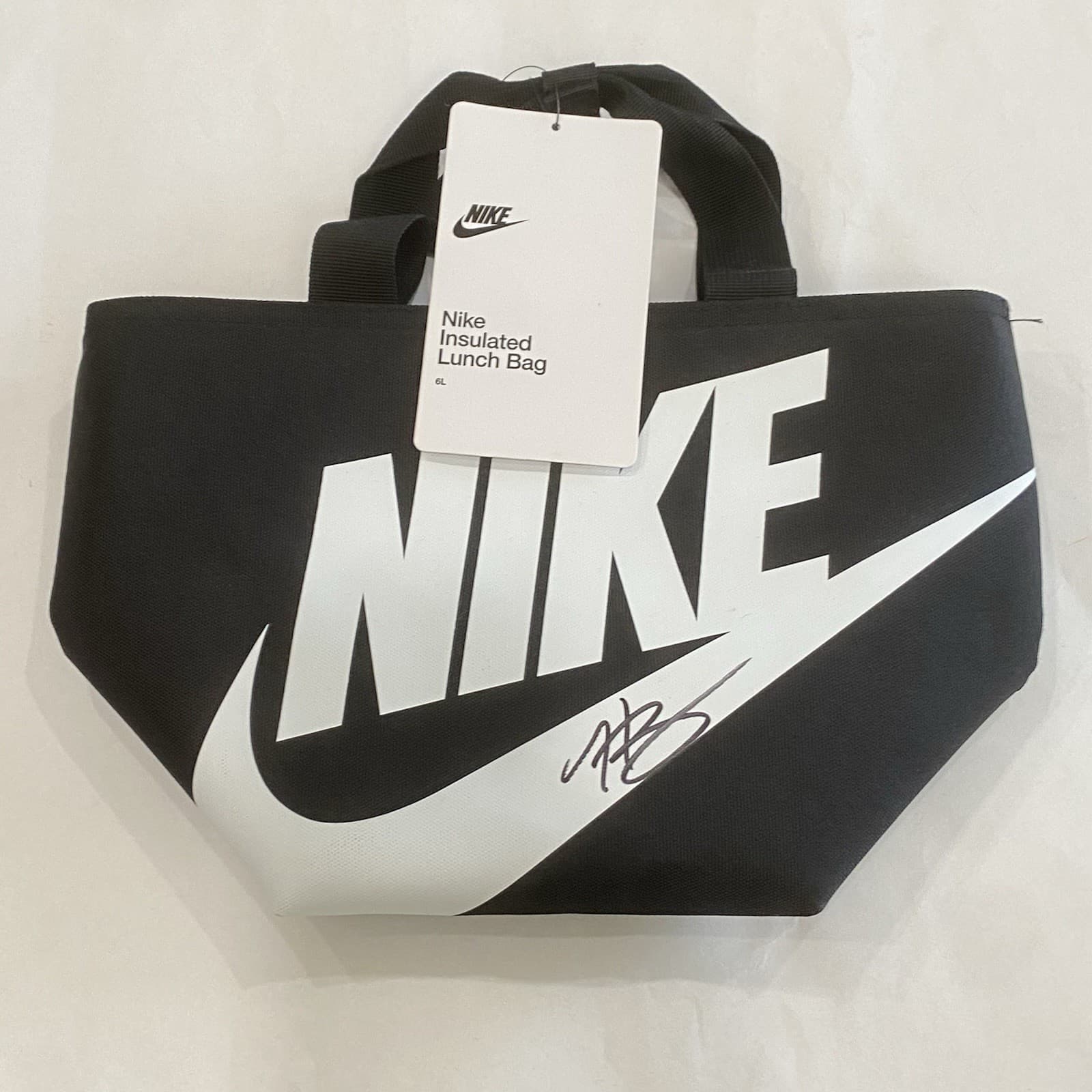 Nike Insulated Lunch Bag Black Zipper New Autographed By Hunter Greene 2