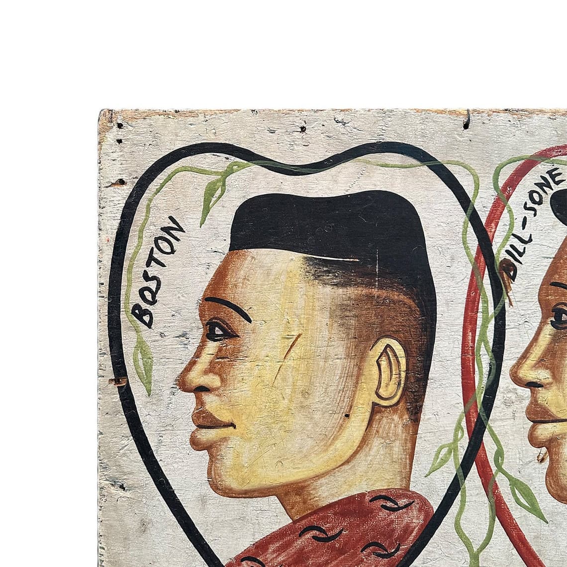 Dino Portrait Hand Painted West African Barbershop Sign Ivory Coast Folk Art 90s 2