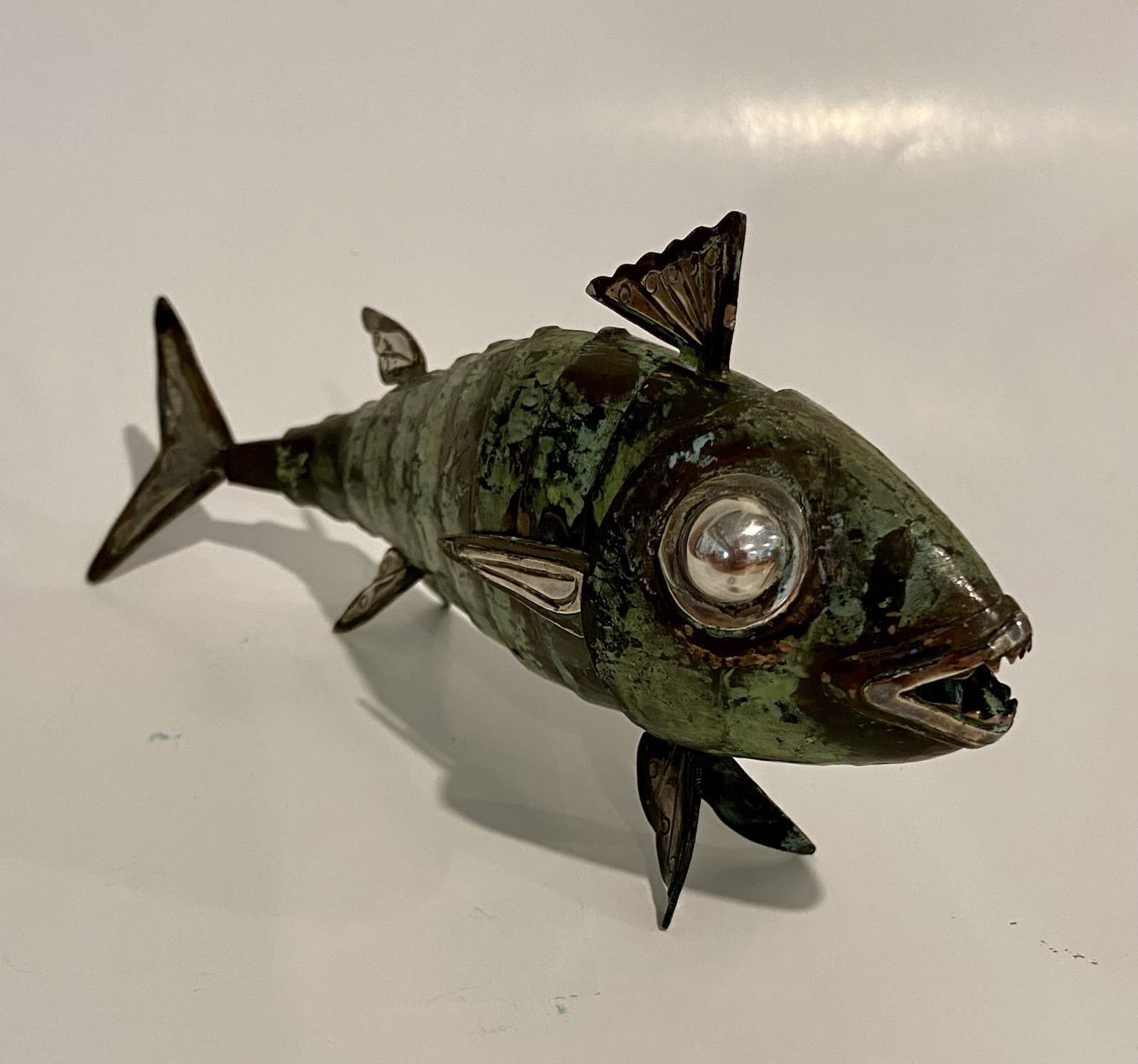 Graziella Laffi Articulated Copper & Sterling Silver fish sculpture 4