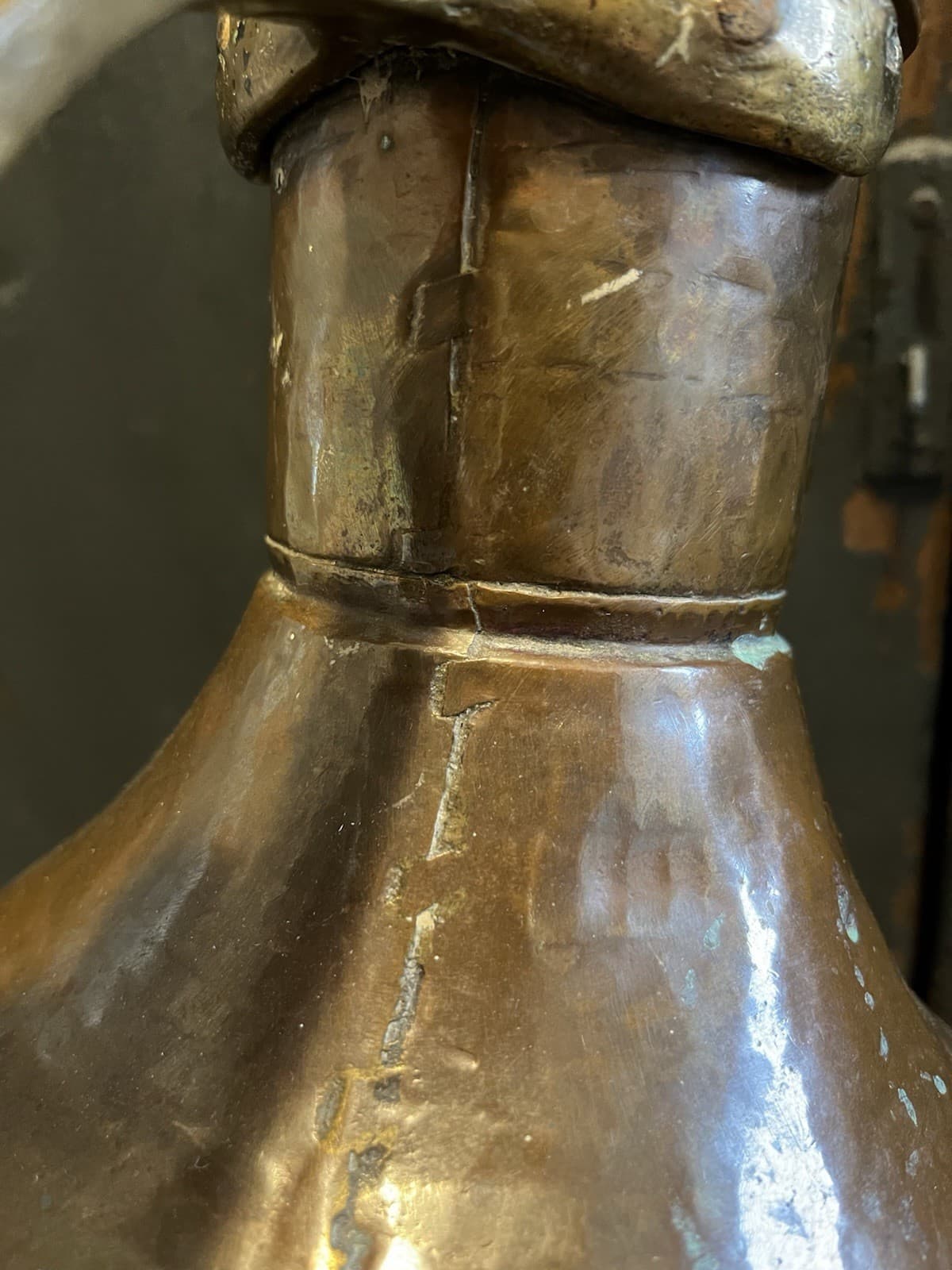 ANTIQUE Primitive 1800's Early Copper Large Water or Wine Pitcher 2