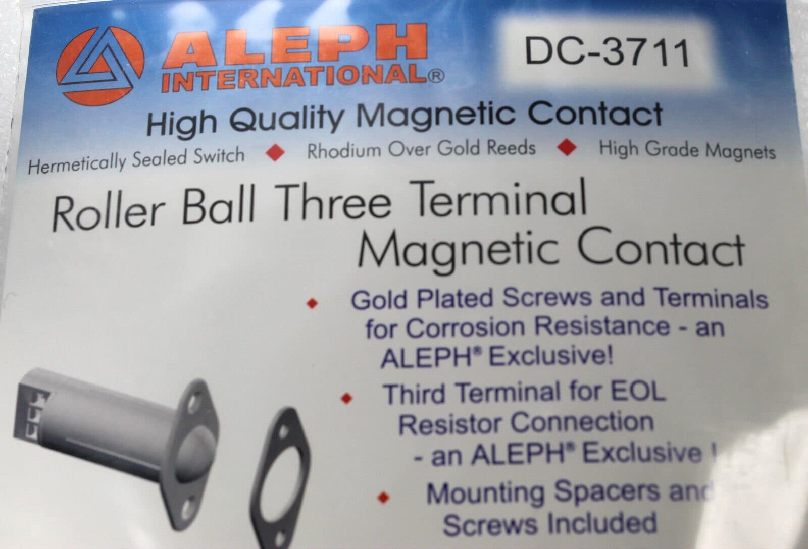 5pcs (1pkg) ALEPH Roller Ball 3 Terminal Magnetic Contact Switch Alarm DC-3711 2