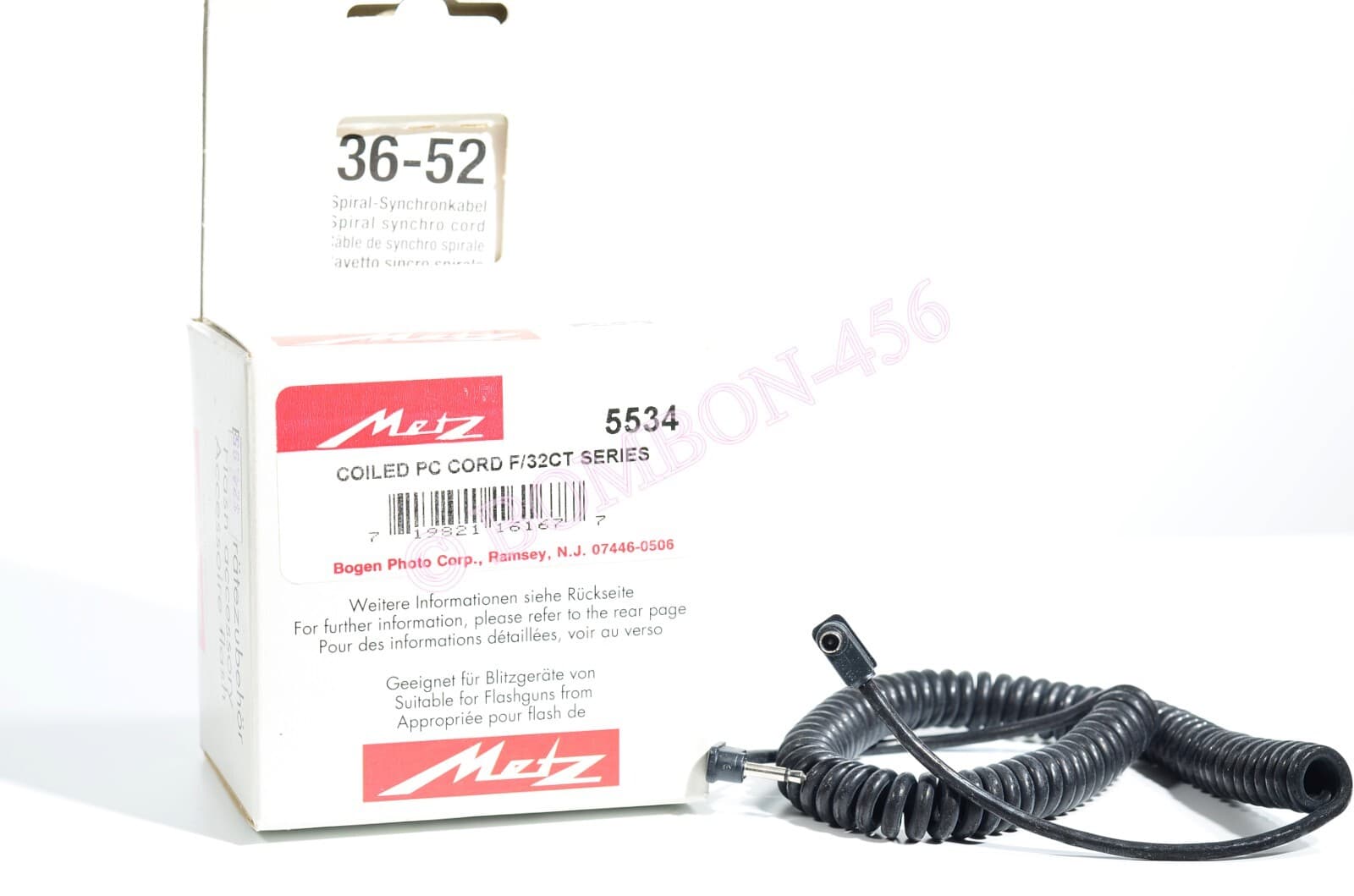 METZ MZ-5534 - 36-52 COILED PC CORD FOR 32CT SERIES FLASHES NOS