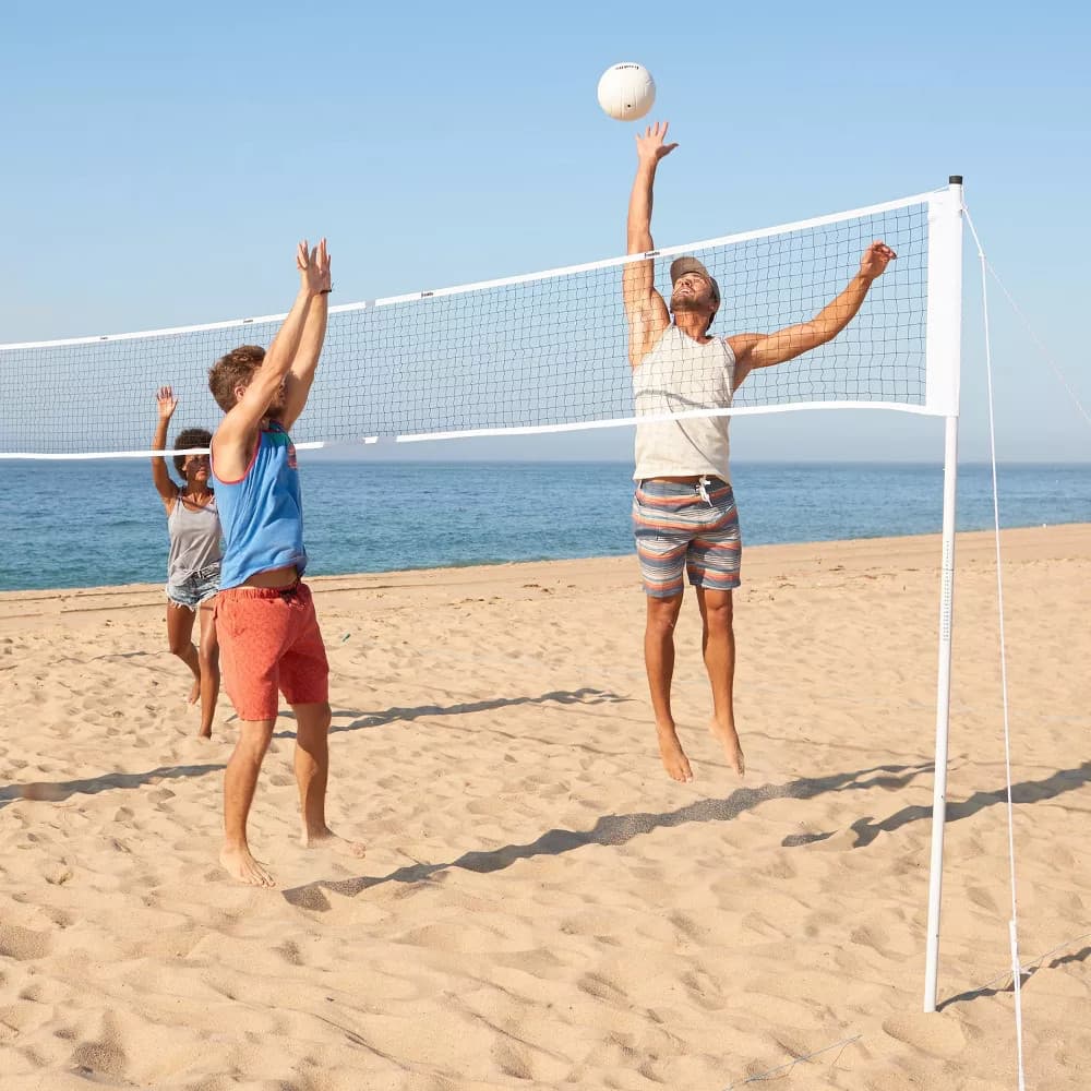 Franklin Sports Steel Volleyball Net System for Beach Steel Poles Stakes Ropes 3