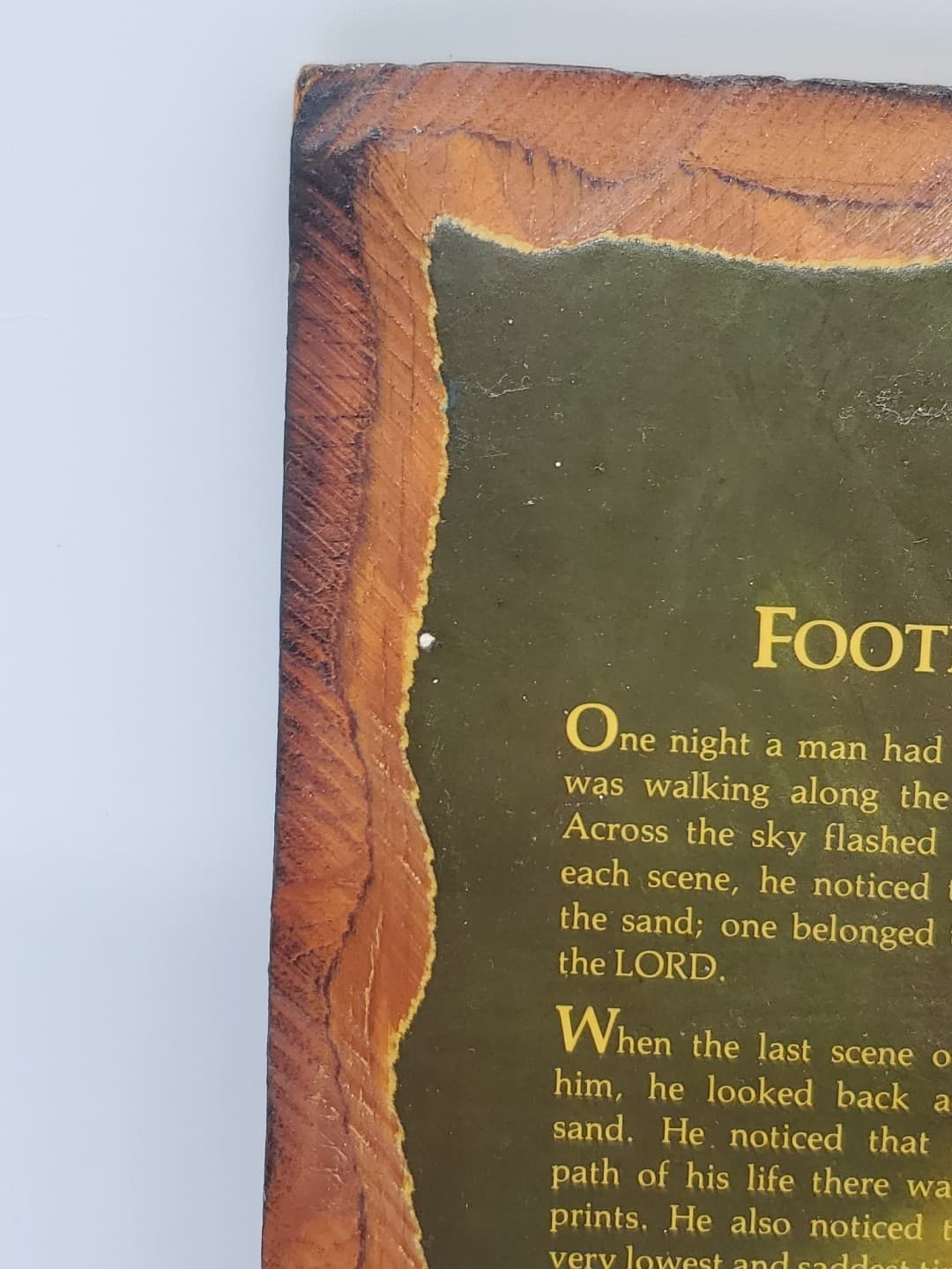 Footprints in The Sand Inspirational on Wood Hanging Plaque 6 1/2" x 8 1/2 6