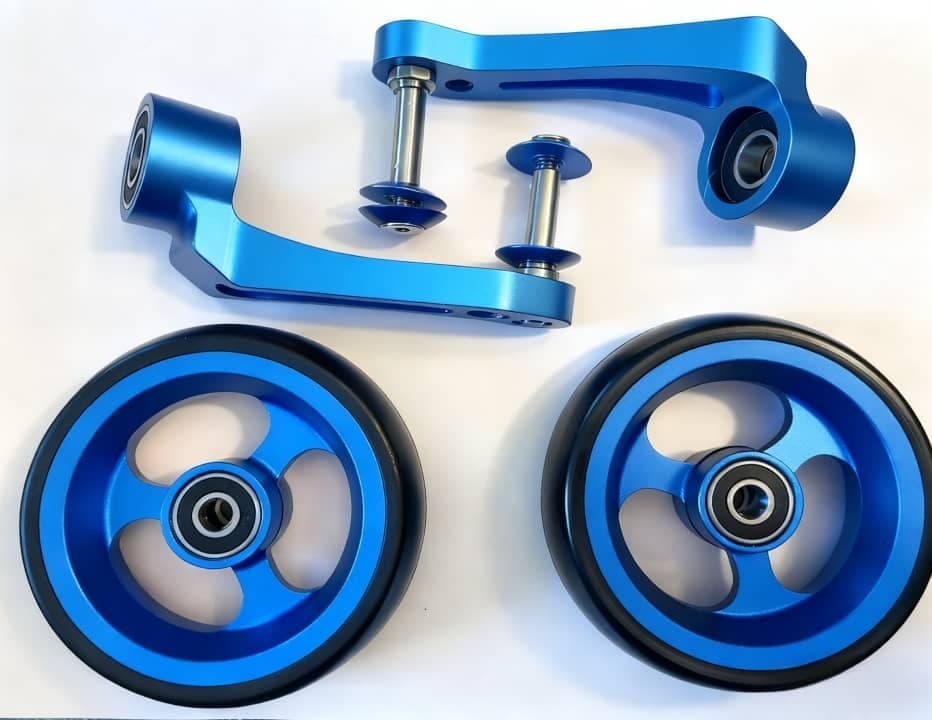 Pair (2) Single Sided Forks with 5/16' Axles & (2) 4" Caster Wheels 4