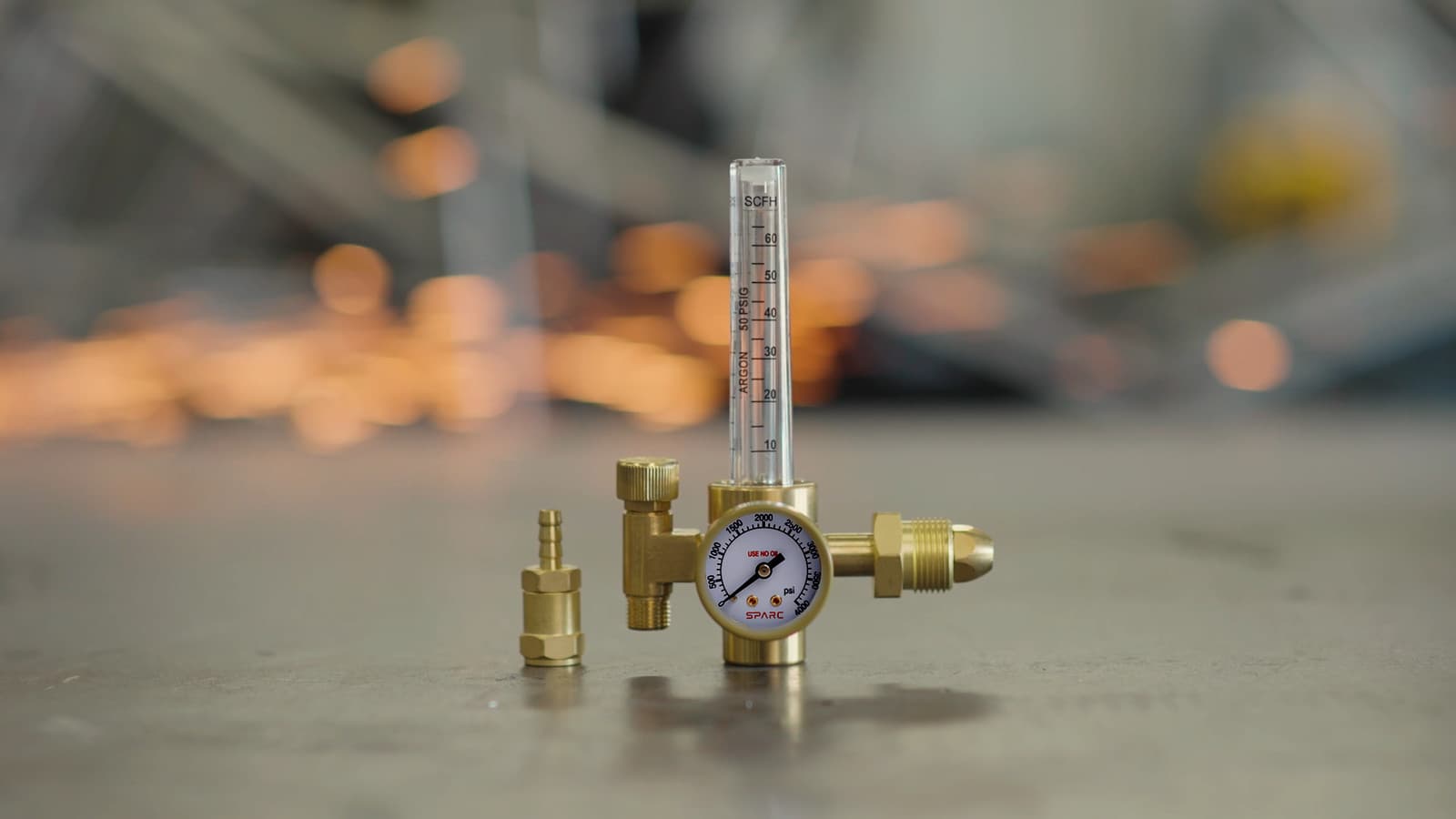 SPARC Single Output Argon Welding Flow Meter + Regulator 0-70 CFH CGA580 MIG TIG 4