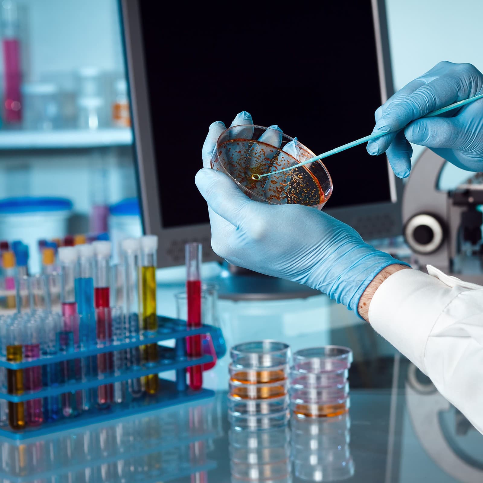 60 Wells Tube Rack, 1set Vial Rack for Tubes 0.2/0.5/1.5/2ml, Red,Purple 6