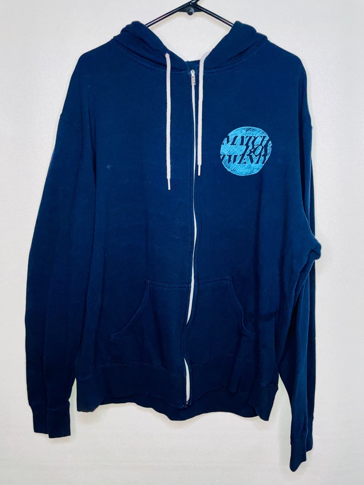 Matchbox Twenty Black Zip Up Jacket Women's Hooded Blue Logo Rob Thomas 2X 2