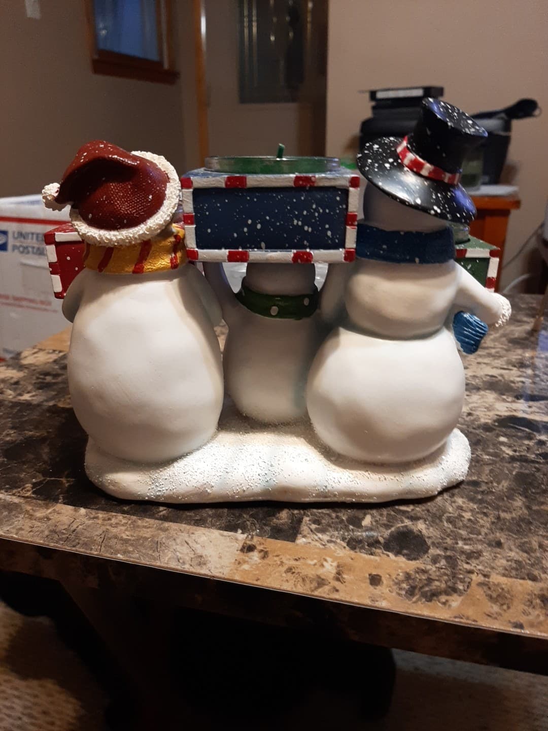 Yankee Candle Joy Love Hope Snowman Trio Christmas 3 Tealight Candle Holder 6