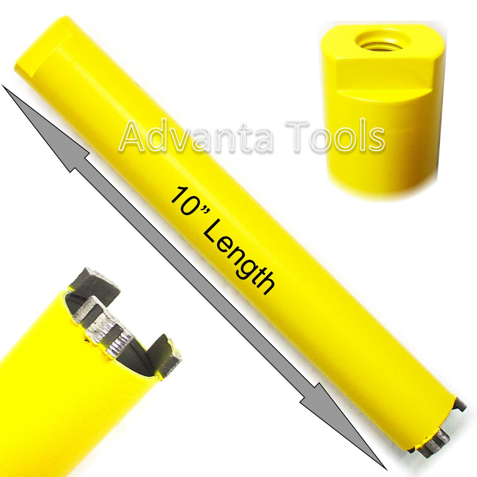 2-1/2” Dry Diamond Core Bit 4 Concrete w/ Rebar + SDS Plus Adapter & Pilot Bit 4