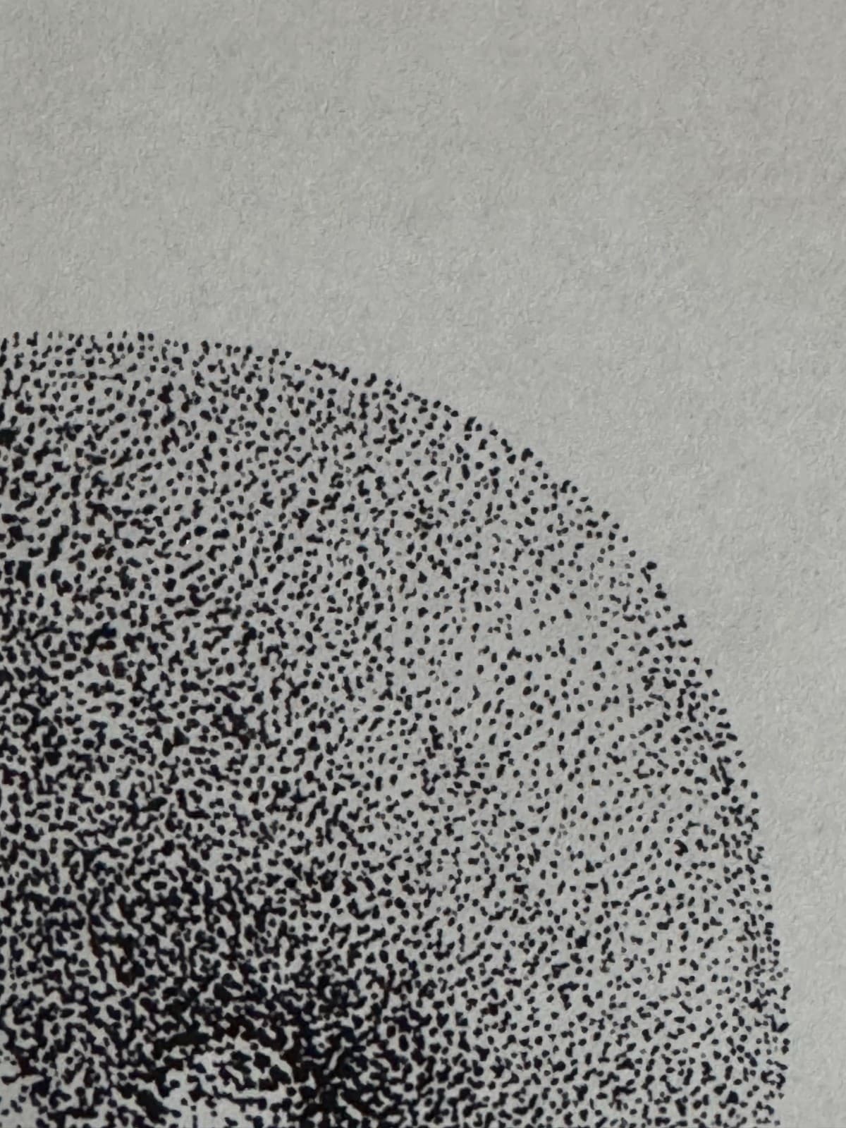 Original Pointillism Young African-American Woman Pen Portrait Drawing 8.5"x11" 5