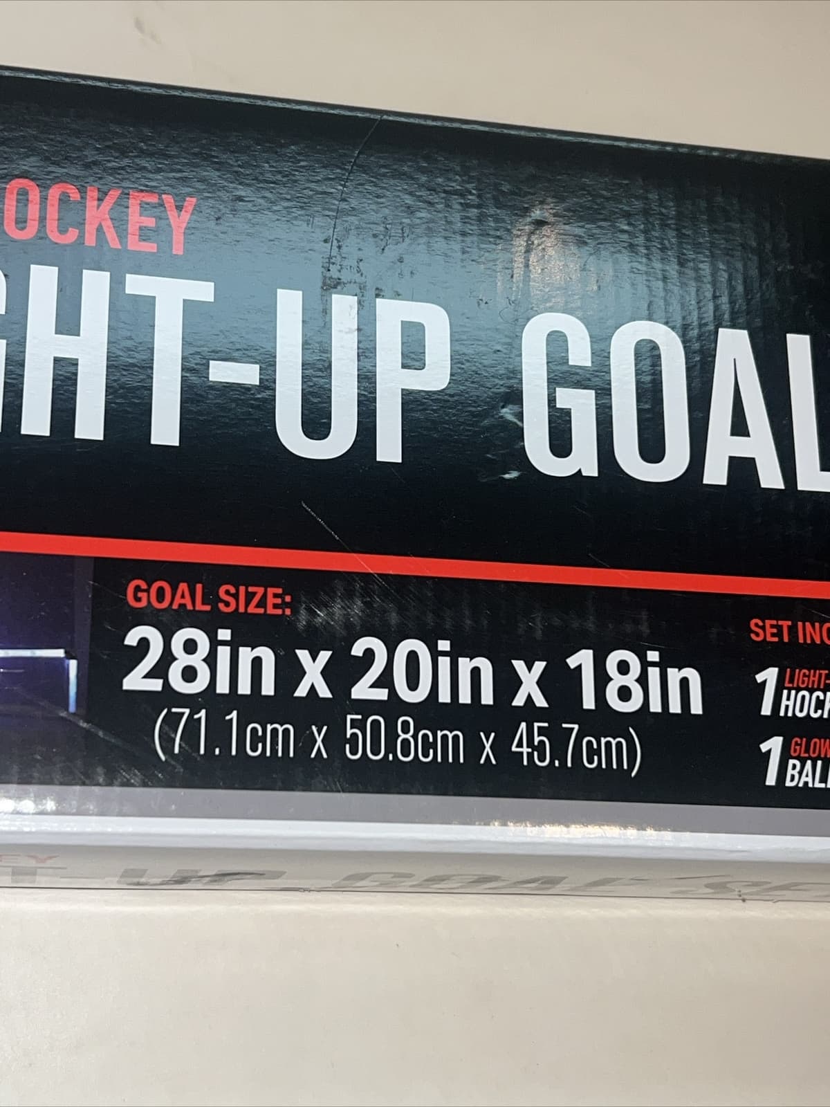 NHL Glow in The Dark Light Up Goal Set, 1 Light Up Hockey Goal 1 Ball 2 Sticks 2