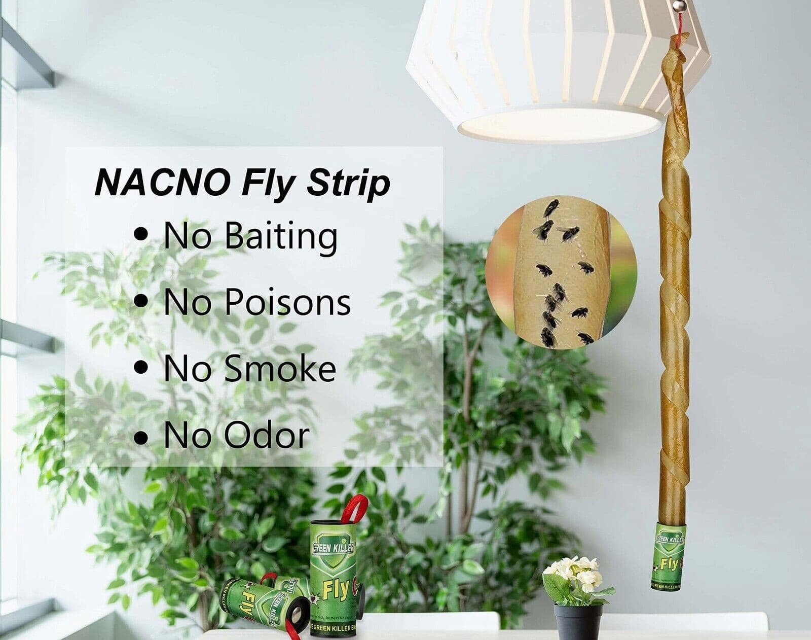 16 Fly Insect Catcher Paper Sticky Glue Bug Trap Killer Strong Roll Tape Strip 3