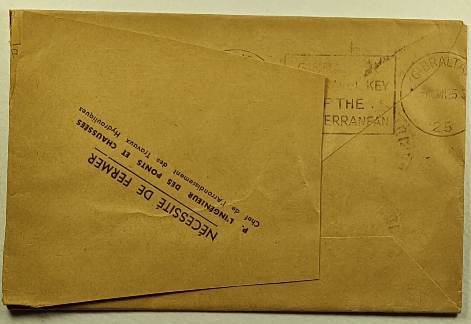 1937 French Morocco Postal History Cover to Gibraltar Cleveland Mississippi 3