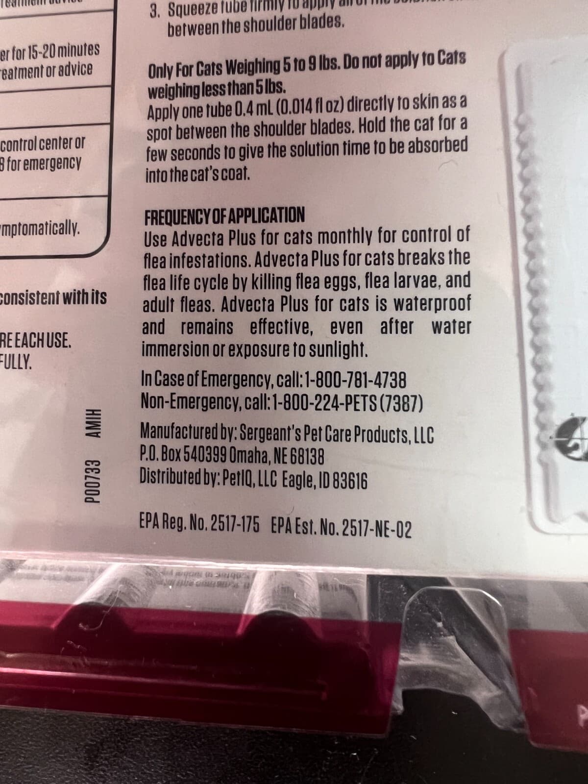 Advecta Plus Flea Squeeze-On Flea Prevention for Cats  4 Month Supply 5212 4