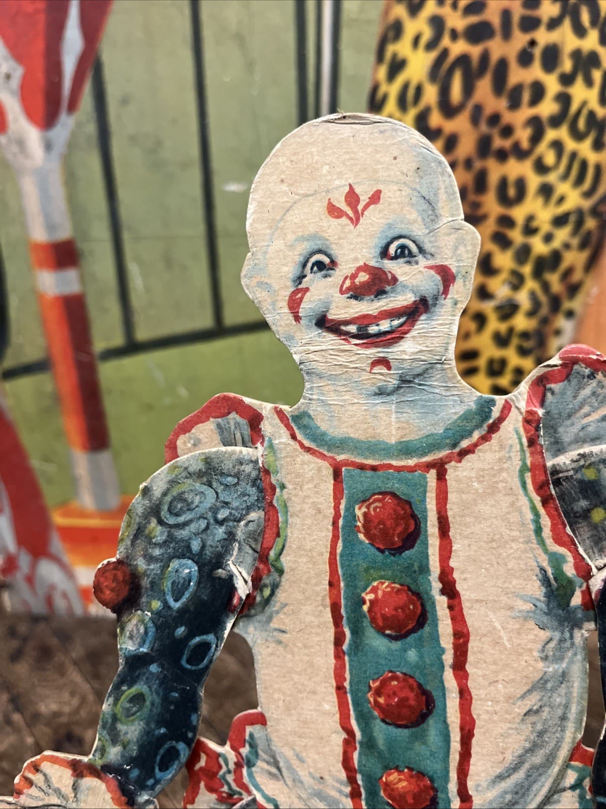 ANTIQUE C. 1910 CLOWN CARNIVAL COUNTERTOP DISPLAY SIGN CIRCUS FREAK SHOW RARE!! 6