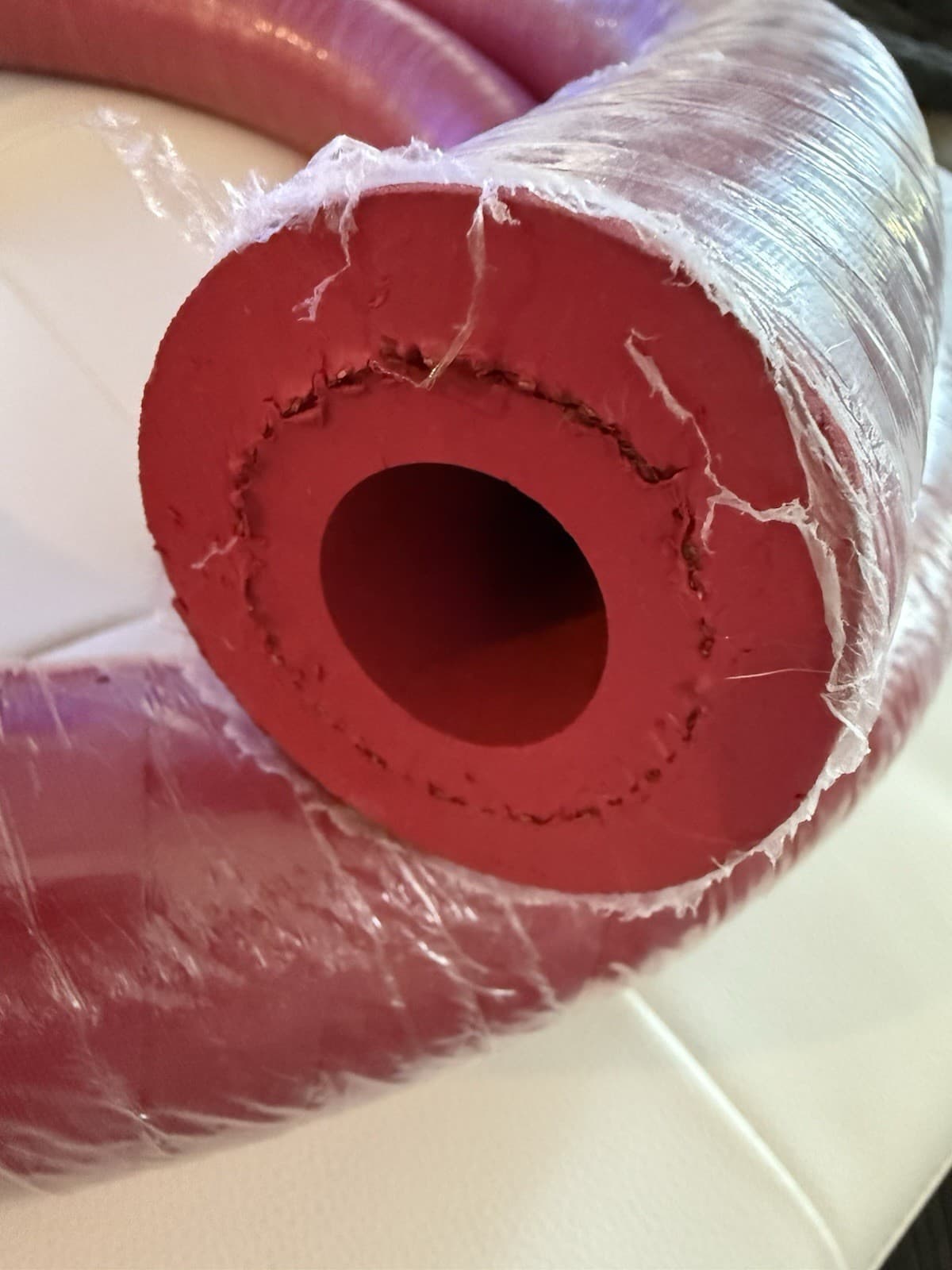 Gum Rubber Tubbing, Vacuum Rated, Red, 2.25" outside diameter and 1" ID 10 foot