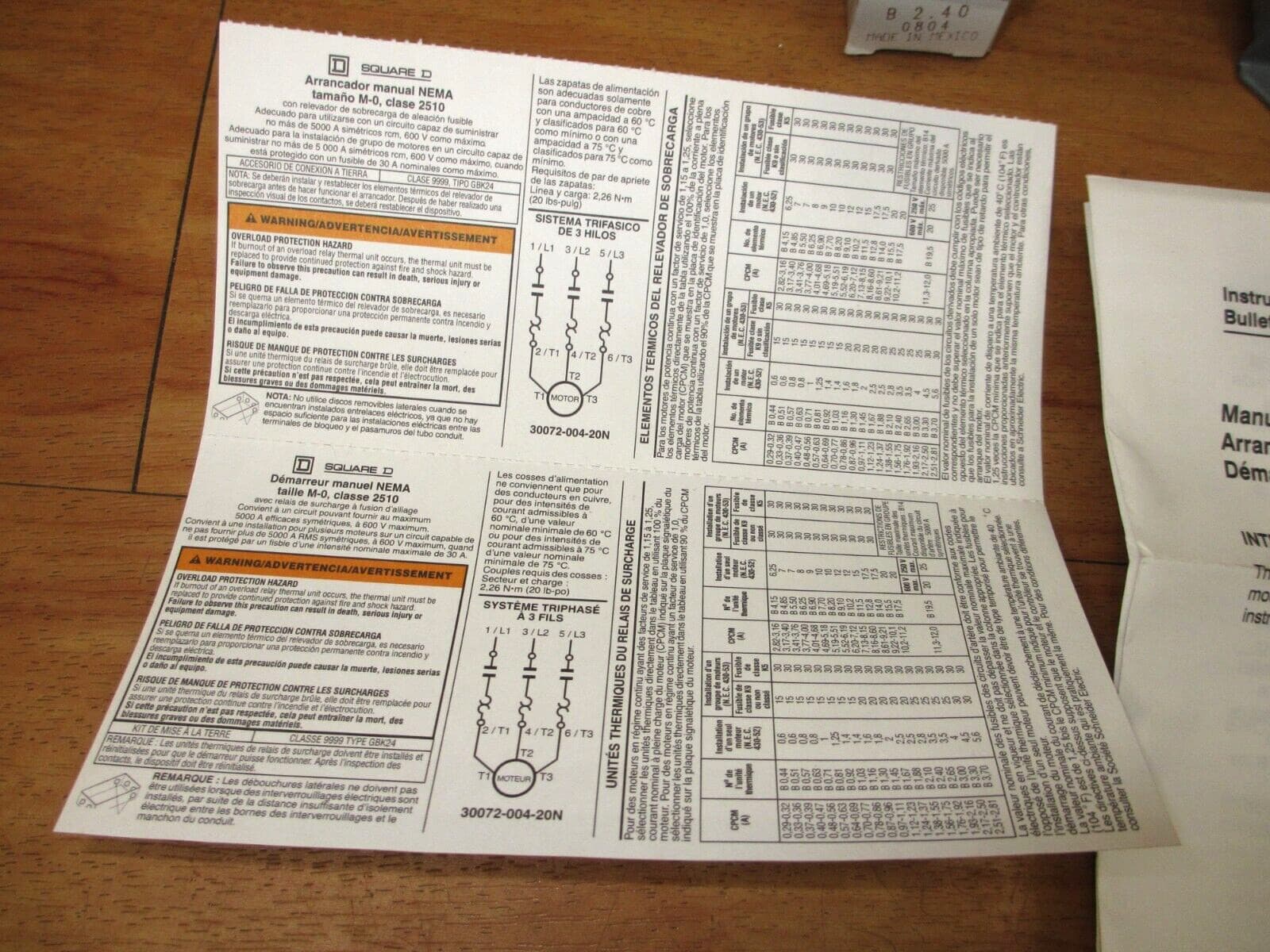 Square D 2510MBA2 *NEW* AC Manual Starter Switch 6