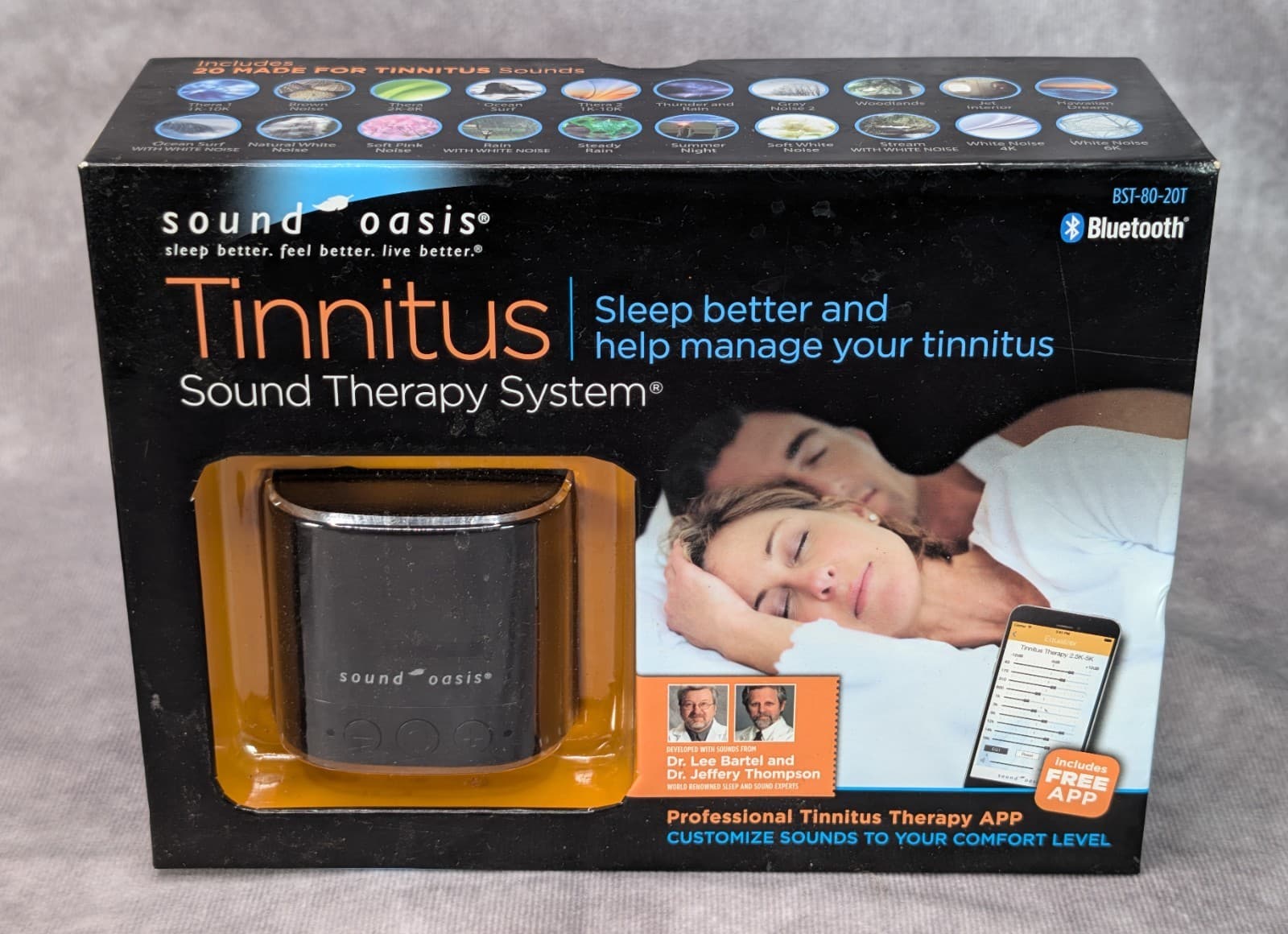 Sound Oasis Tinnitus Bluetooth Sound Therapy System BST-80-20T New In Box