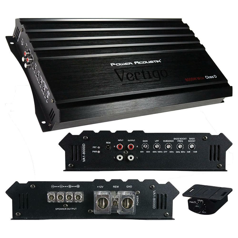POWER ACOUSTIK VA1-8000D 8000 WATT MONOBLOCK AMPLIFIER CAR BASS 1-CHANNEL AMP